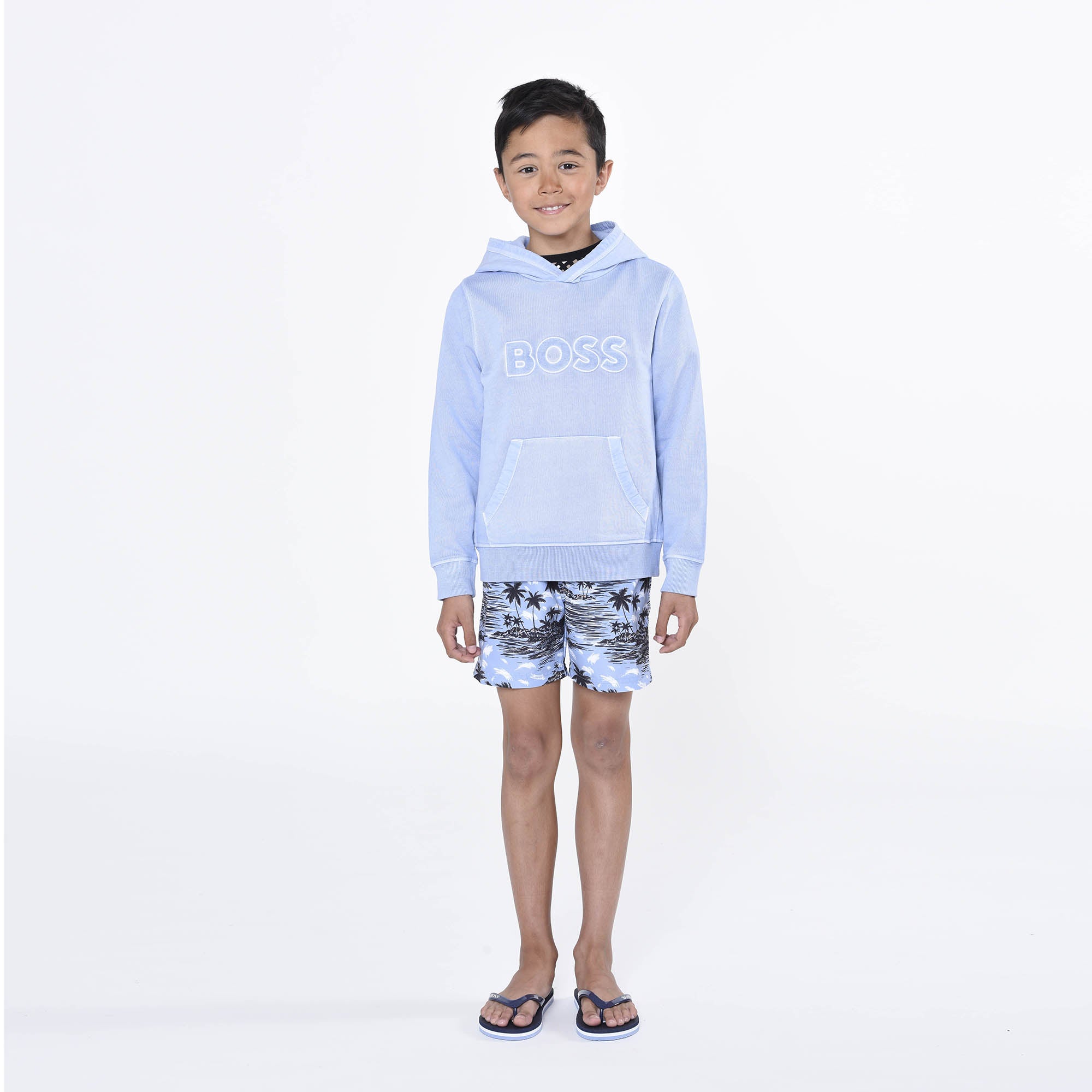 Boys Blue Logo Slippers