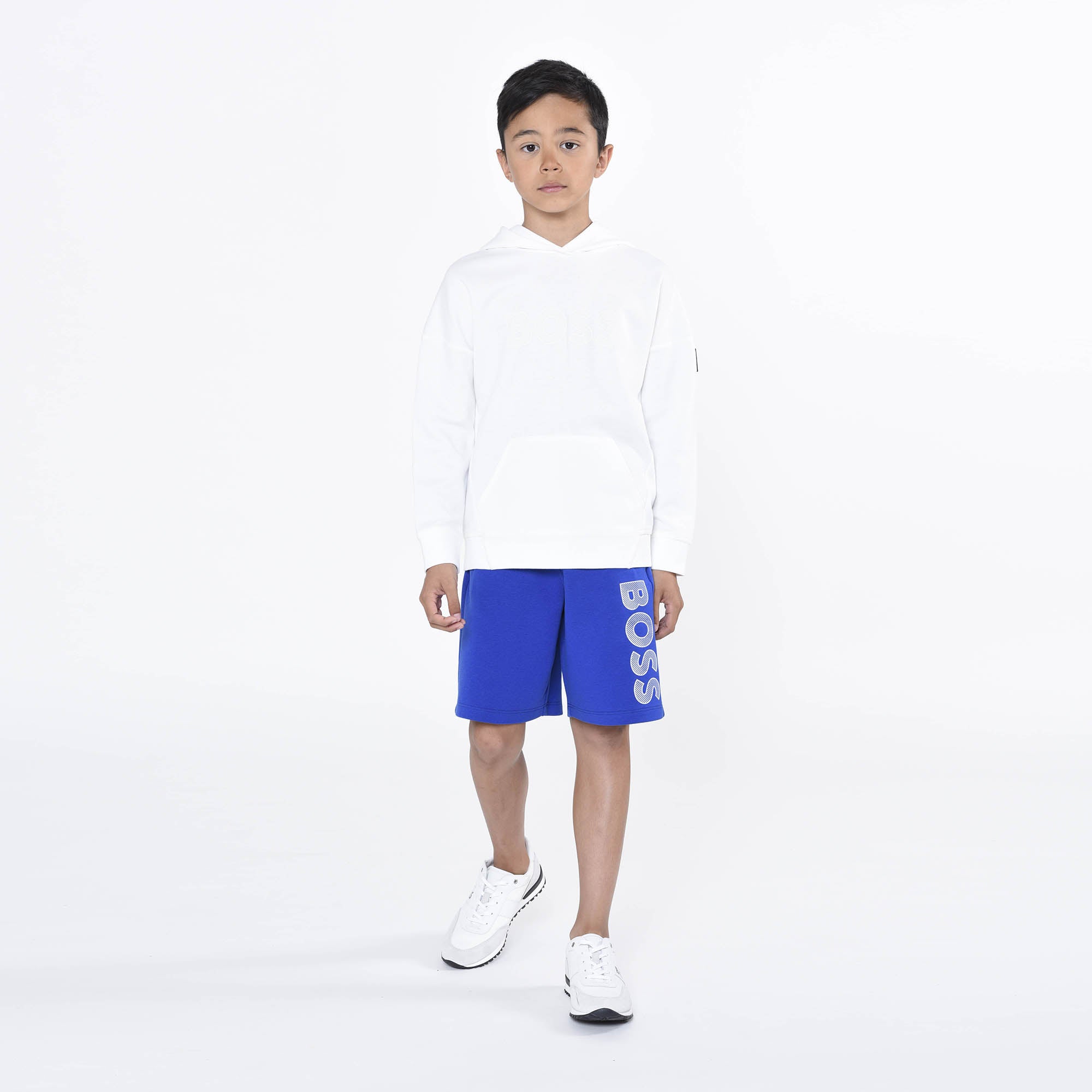 Boys Blue Logo Cotton Shorts