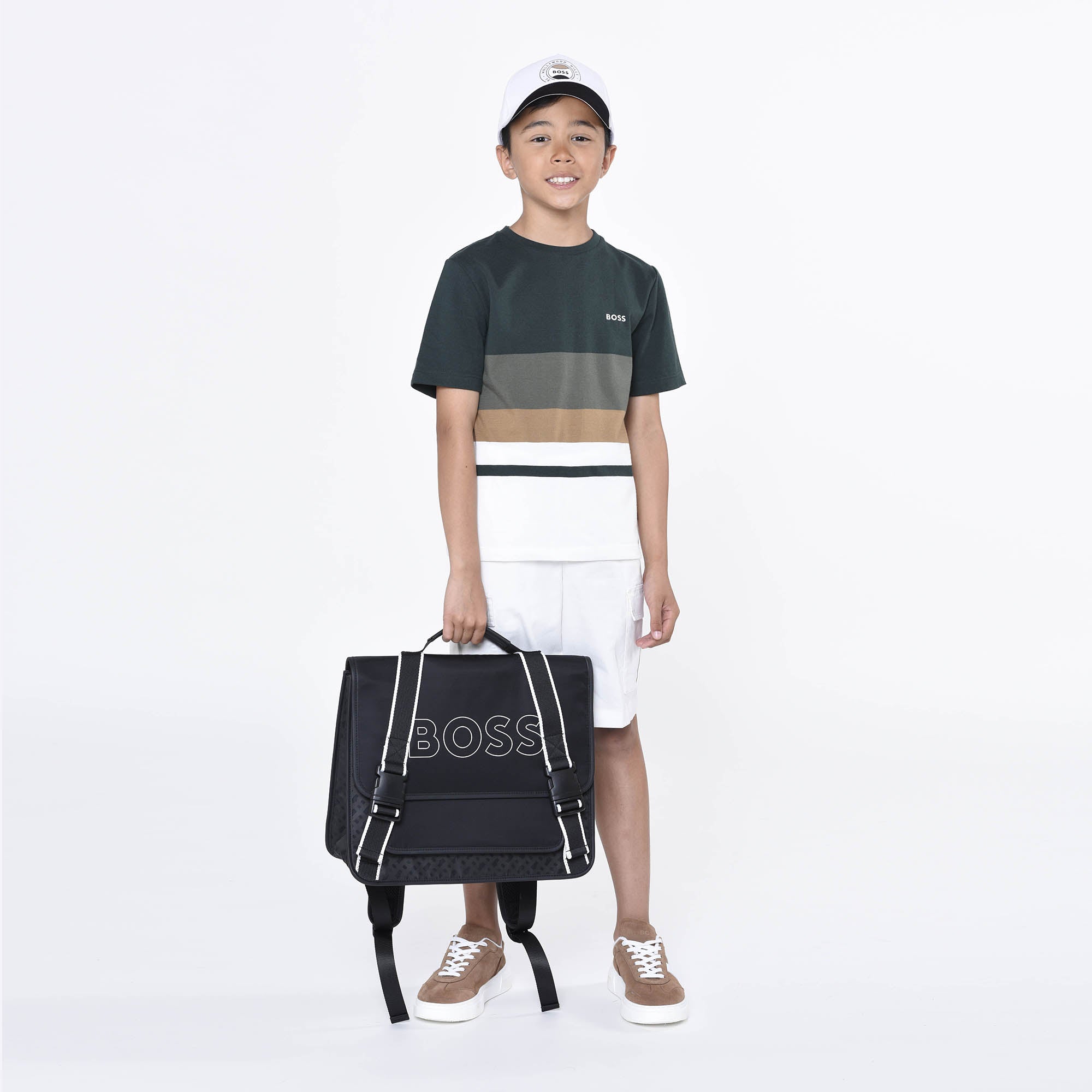 Boys Black Logo Backpack