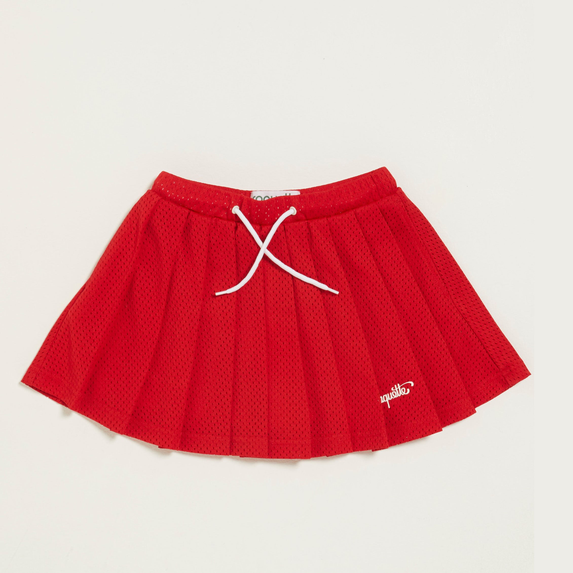 Girls Red Mesh Logo Skirt