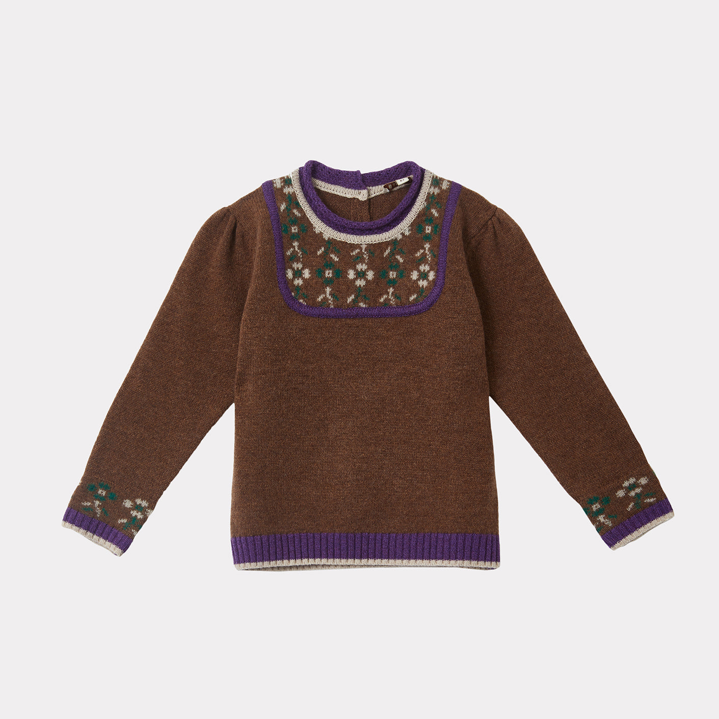 Girls Brown Wool Sweater