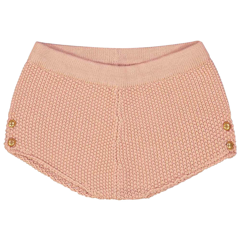 Baby Girls Pink Cotton Knitted Shorts