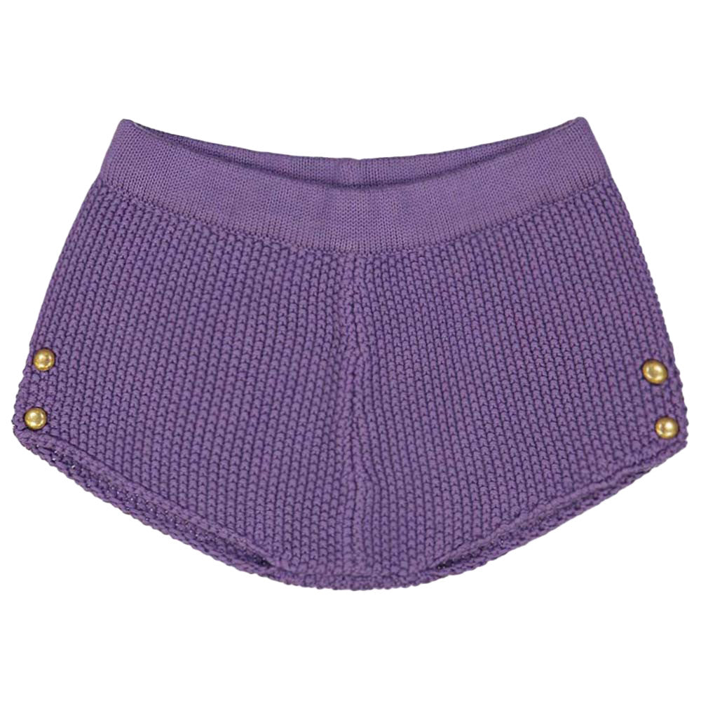 Baby Girls Purple Cotton Knitted Shorts