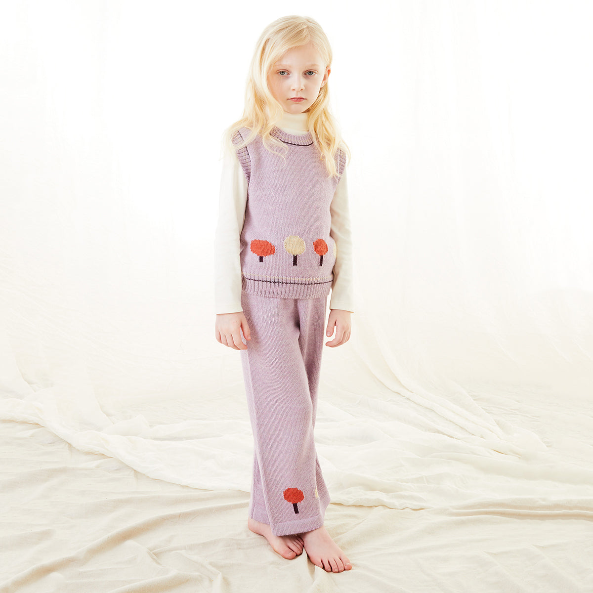Girls Purple Alpaca Set