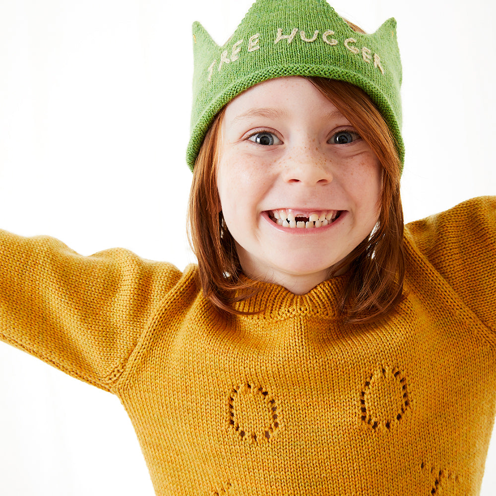 Boys & Girls Green Alpaca Crown