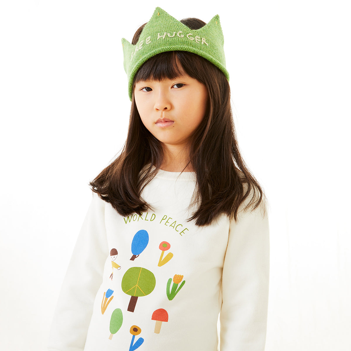 Boys & Girls Green Alpaca Crown