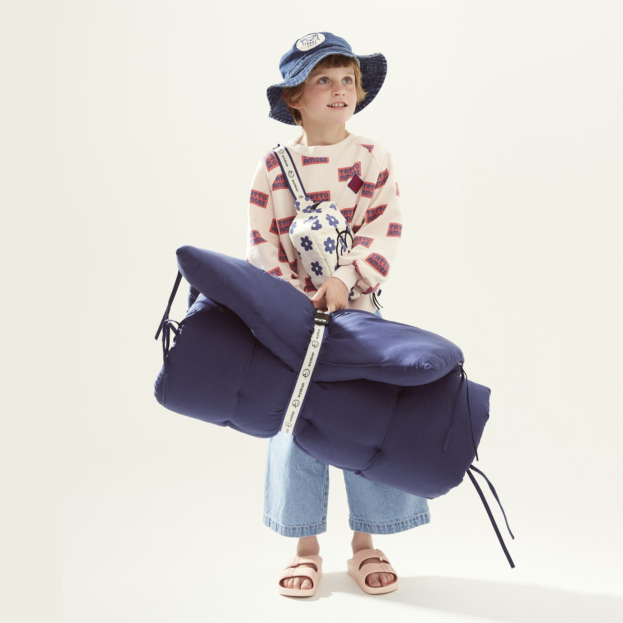 Boys & Girls Blue Flower Belt Bag