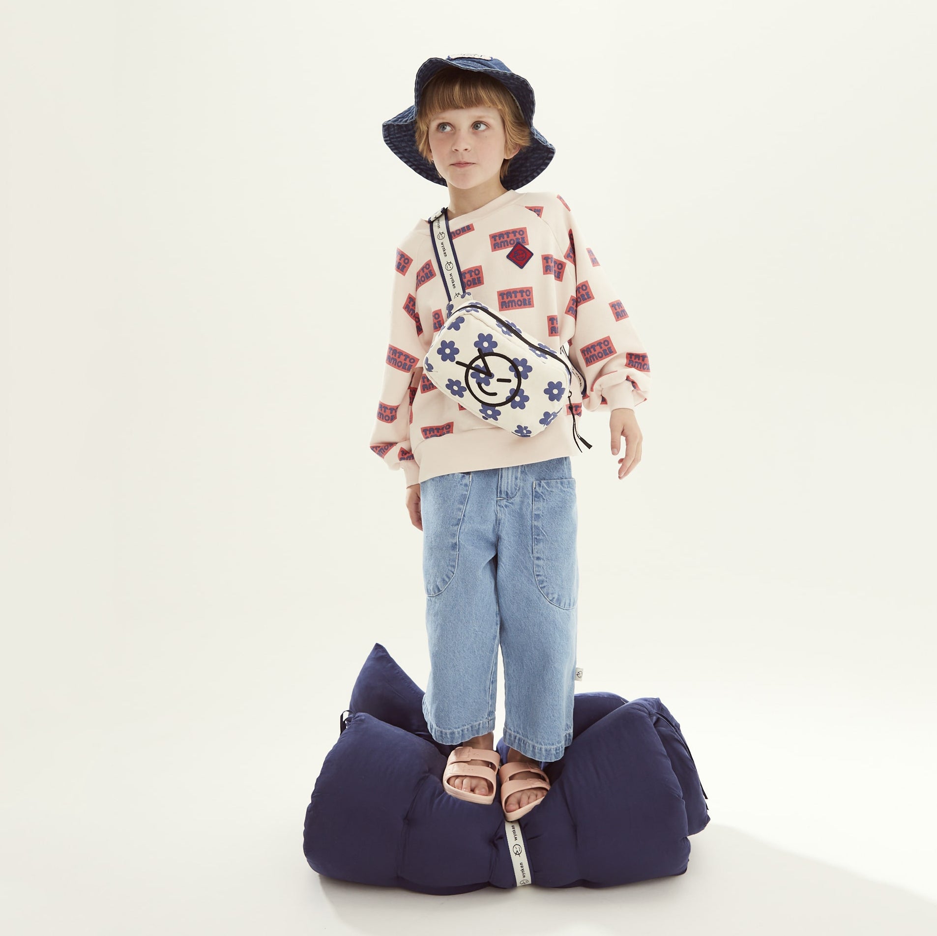 Boys & Girls Blue Flower Belt Bag