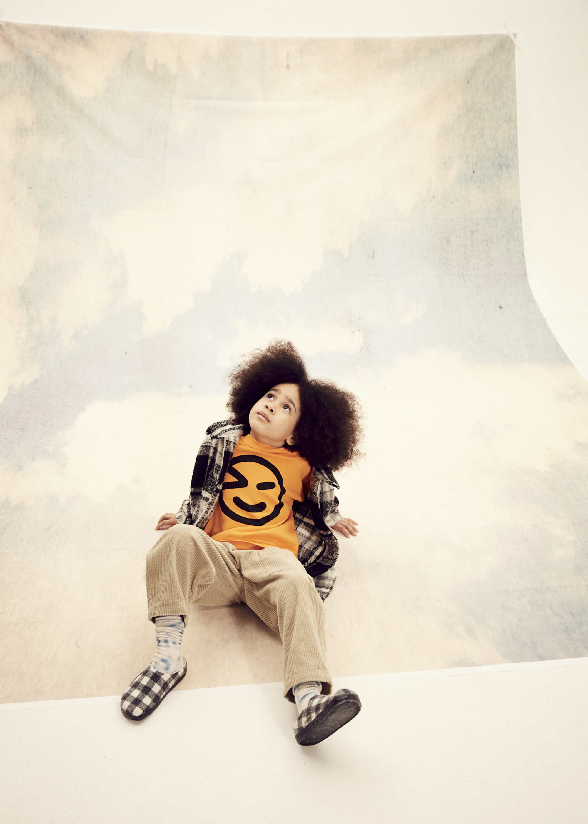 Boys & Girls Orange Logo Cotton Sweatshirt