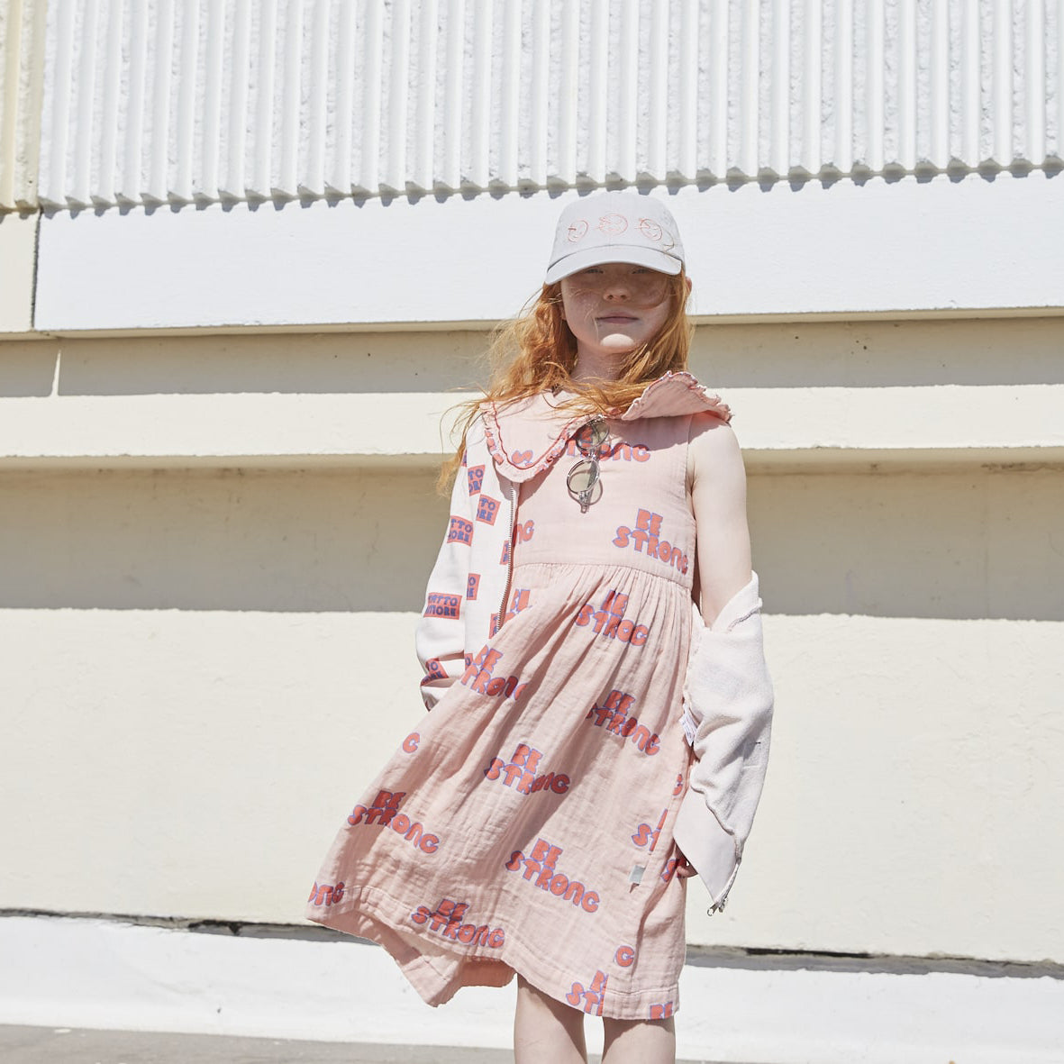 Girls Pink Ruffled Cotton Dress