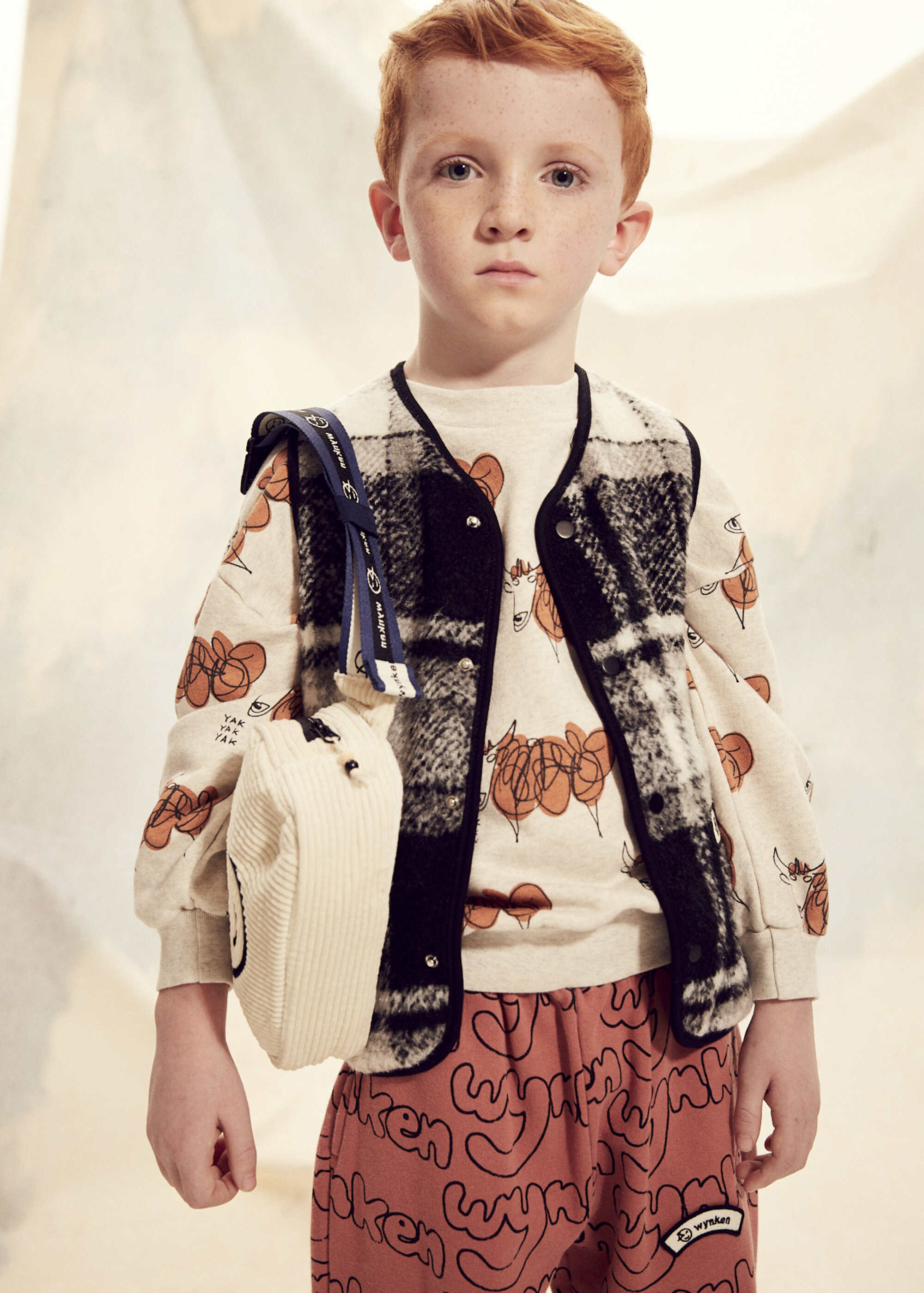 Boys & Girls Black Check Gilet