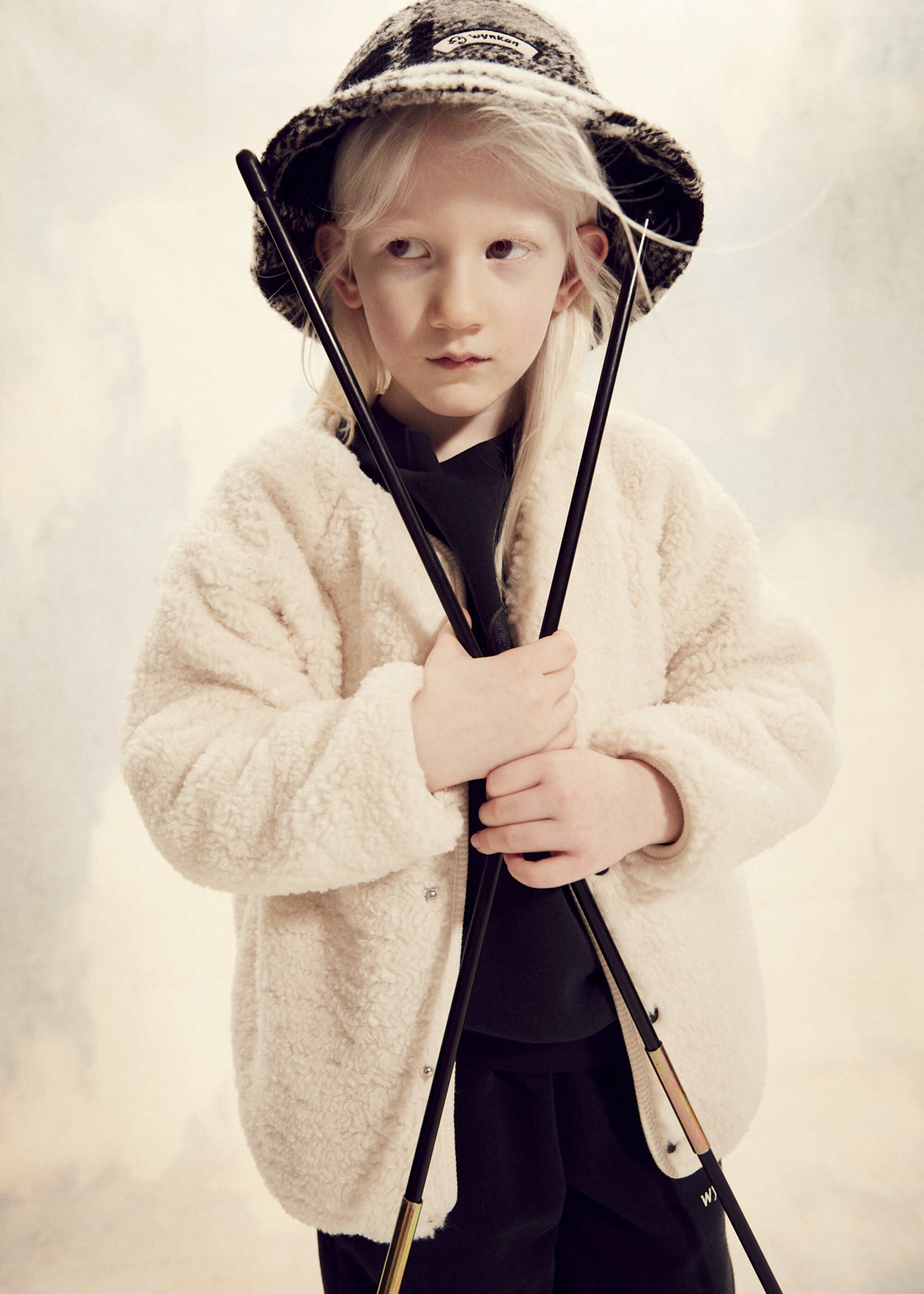 Boys & Girls Grey Check Bucket Hat