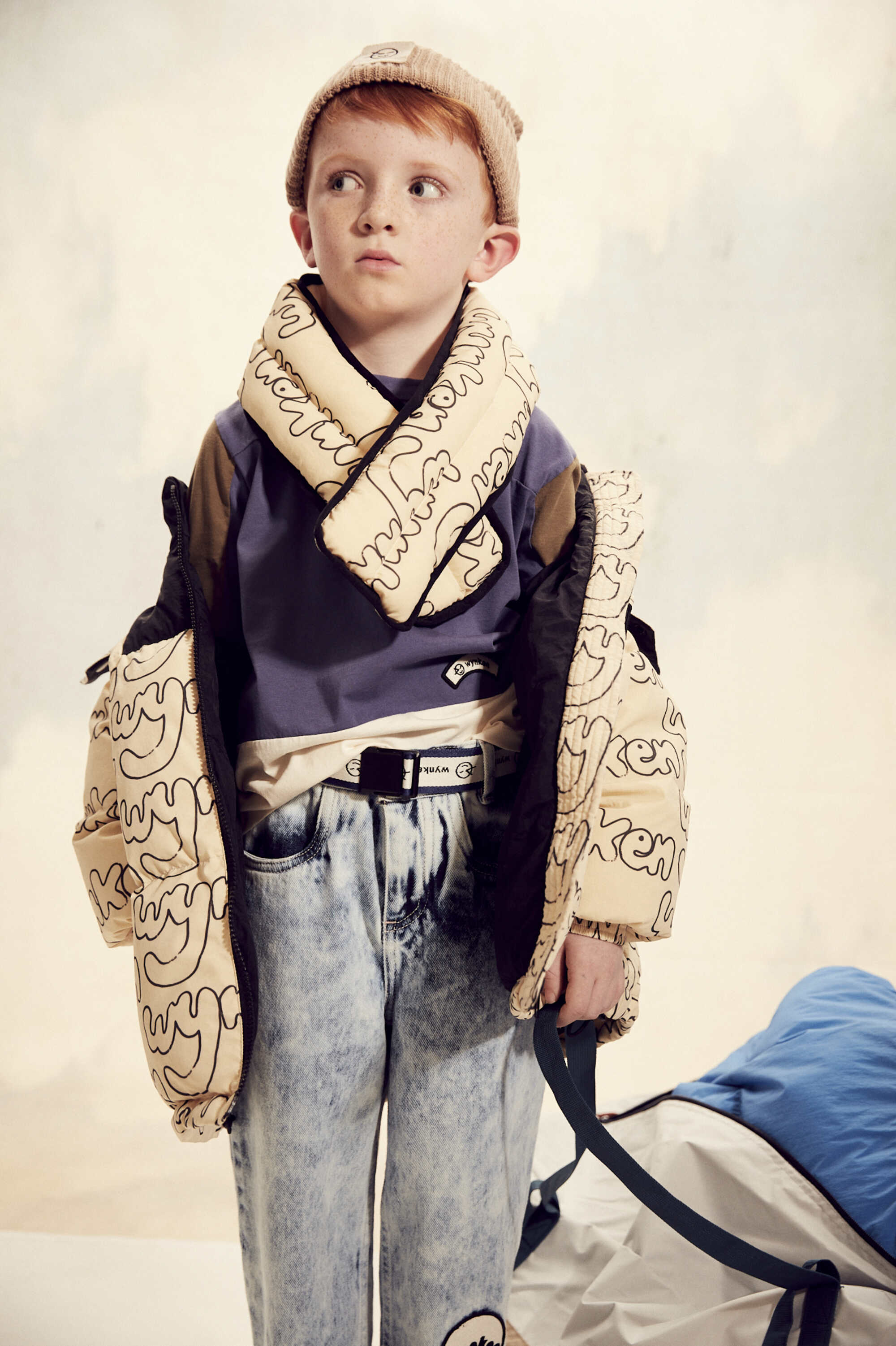 Boys & Girls Ivory Printed Padded Down Jacket