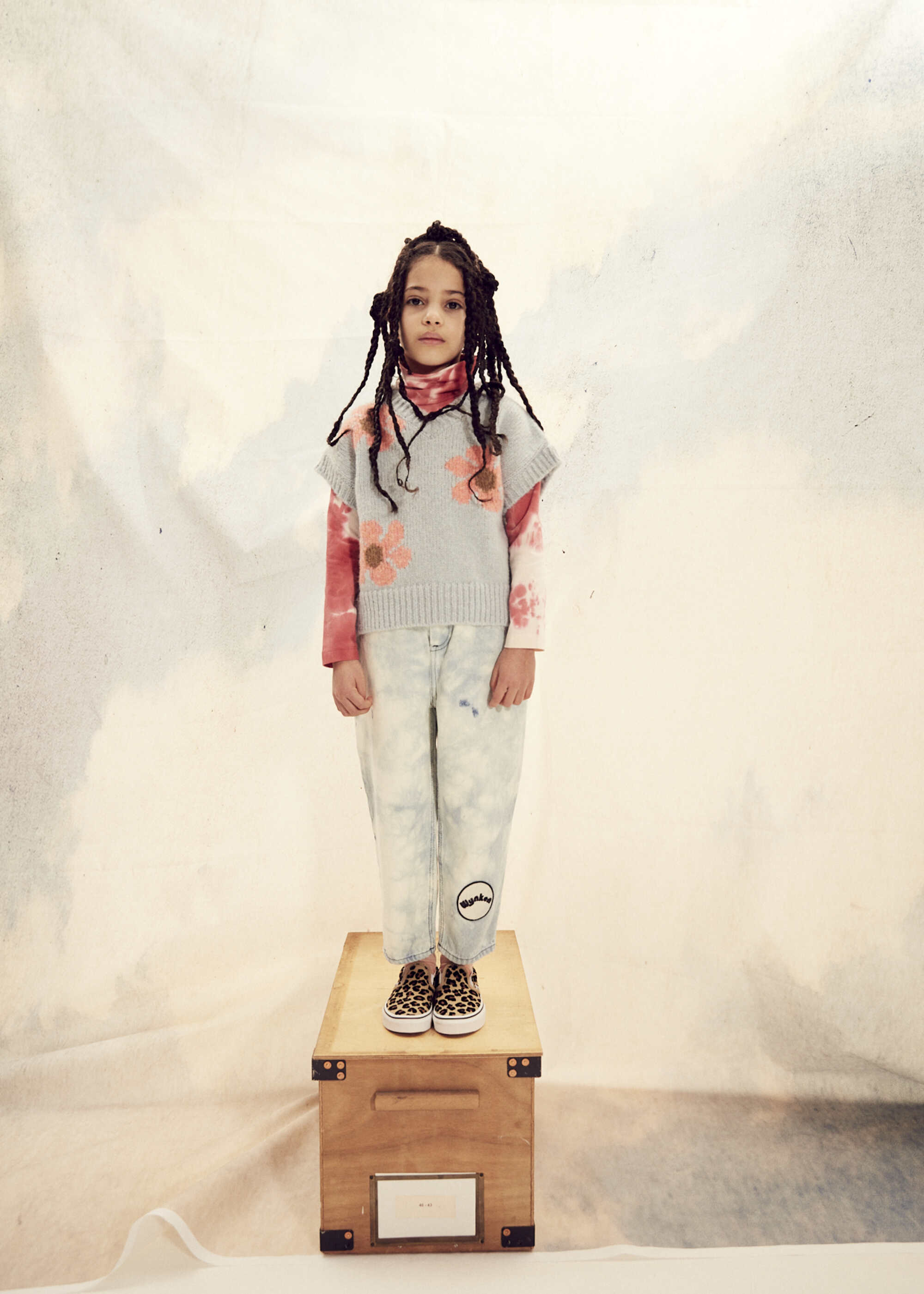 Girls Pale Blue Flower Vest