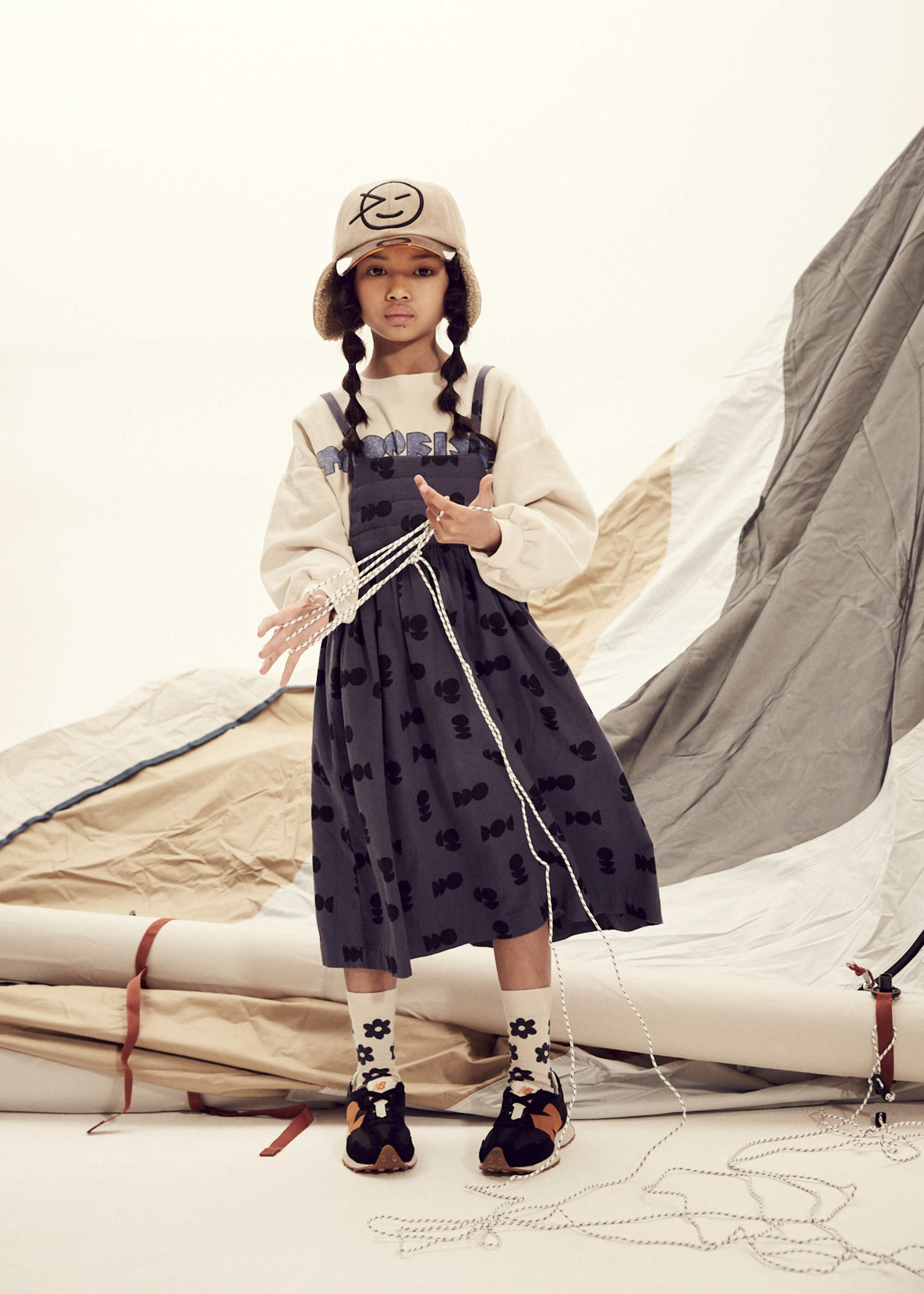 Boys & Girls Beige Logo Cap