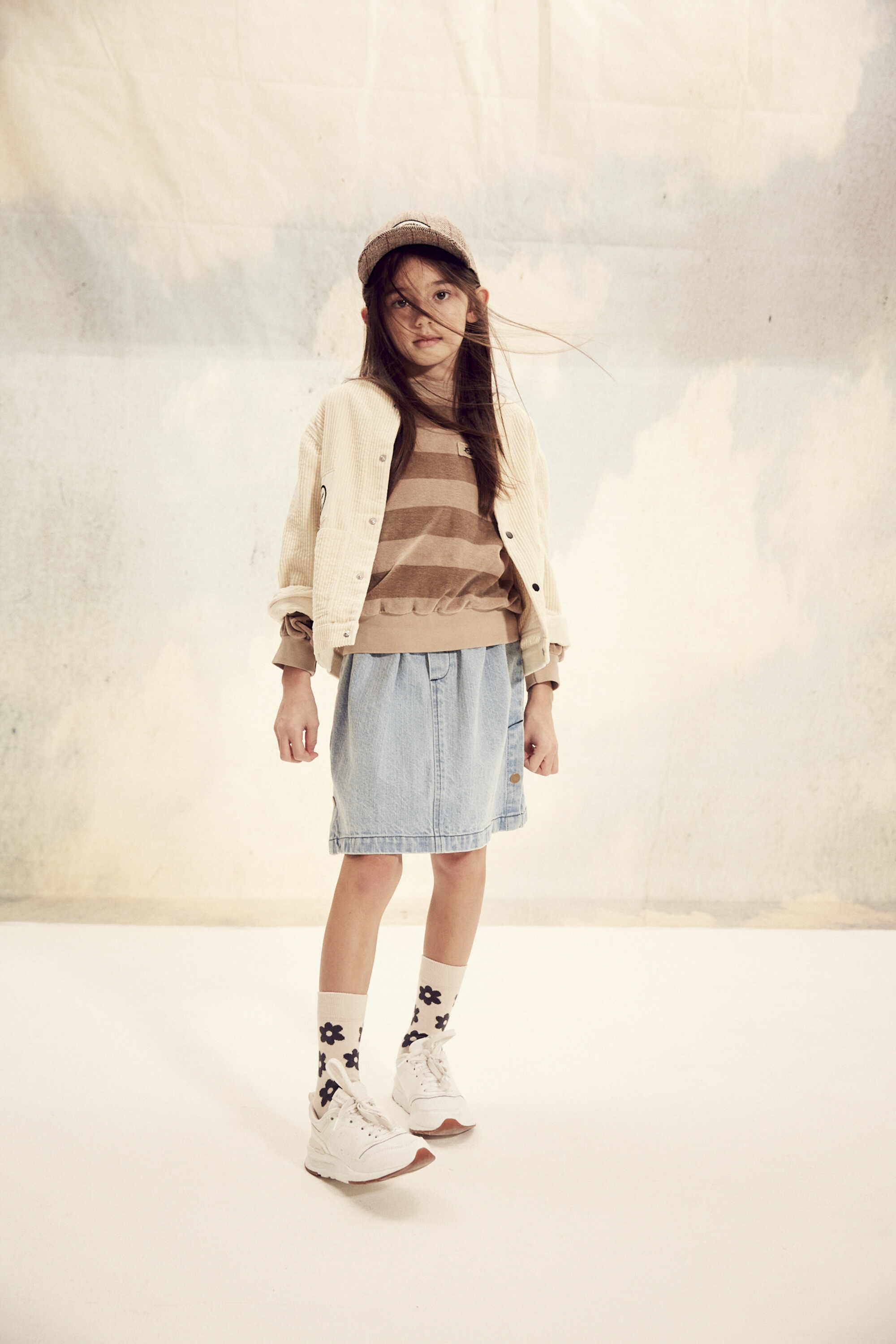 Boys & Girls Brown Stripes Cotton Sweatshirt