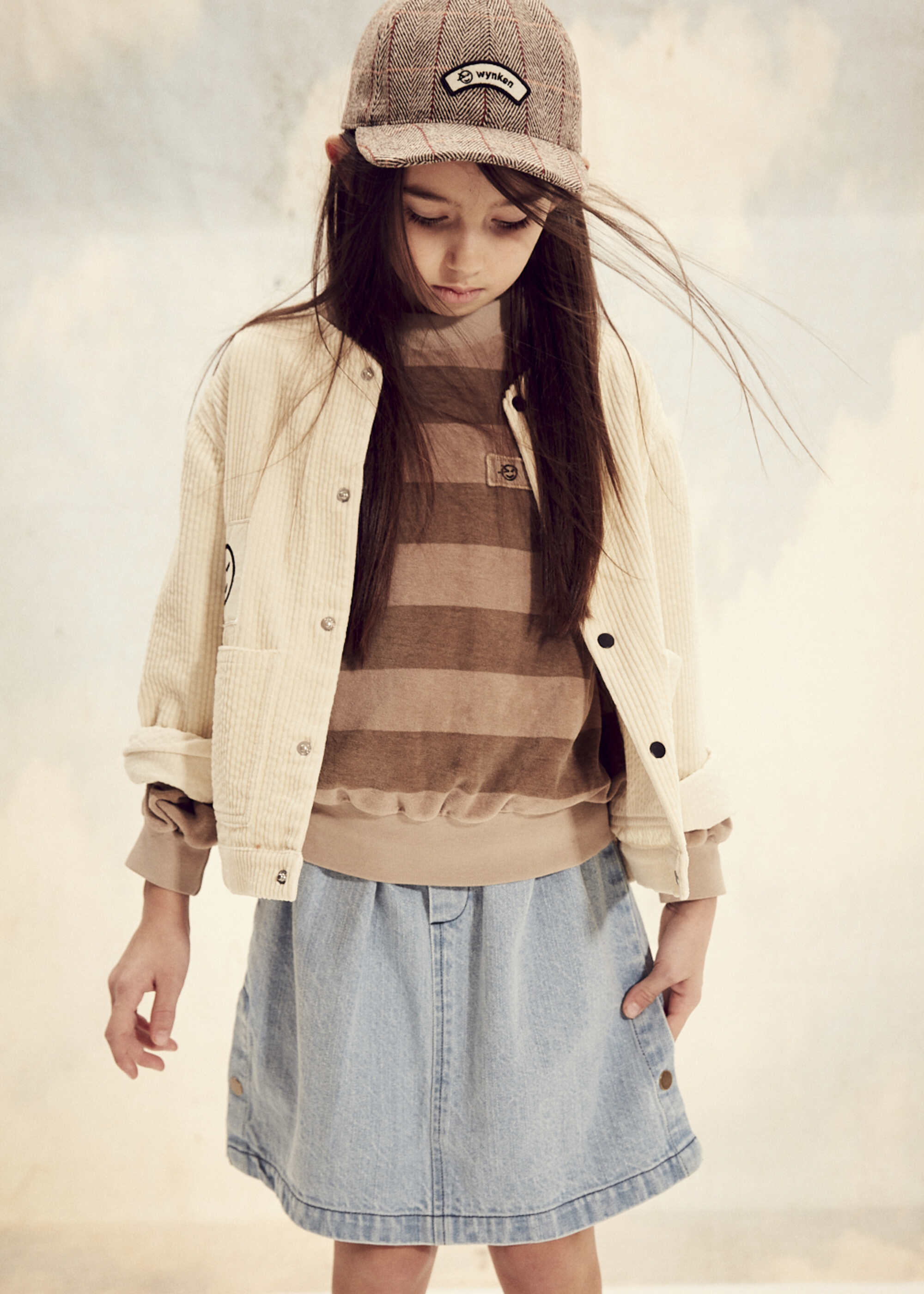 Boys & Girls Brown Stripes Cotton Sweatshirt