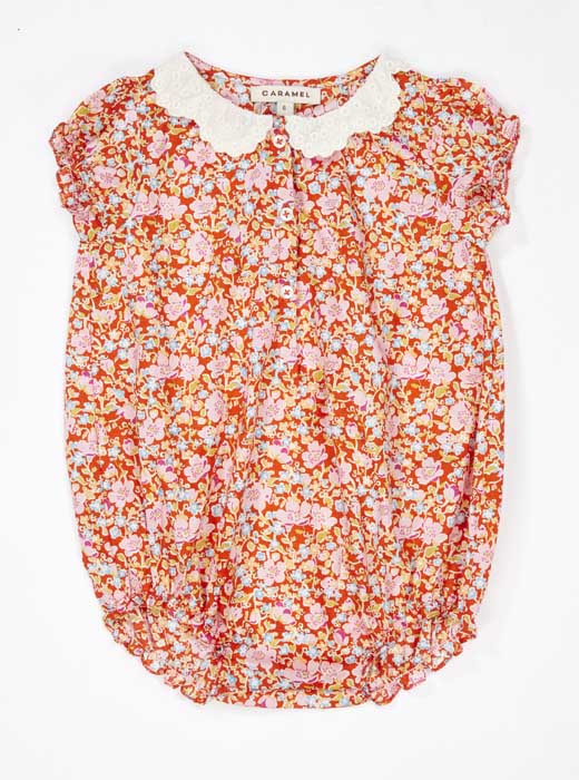 Baby Girls Red Flowers Babysuits