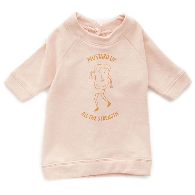 Girls Light Pink Cotton Sweatshirt Dress