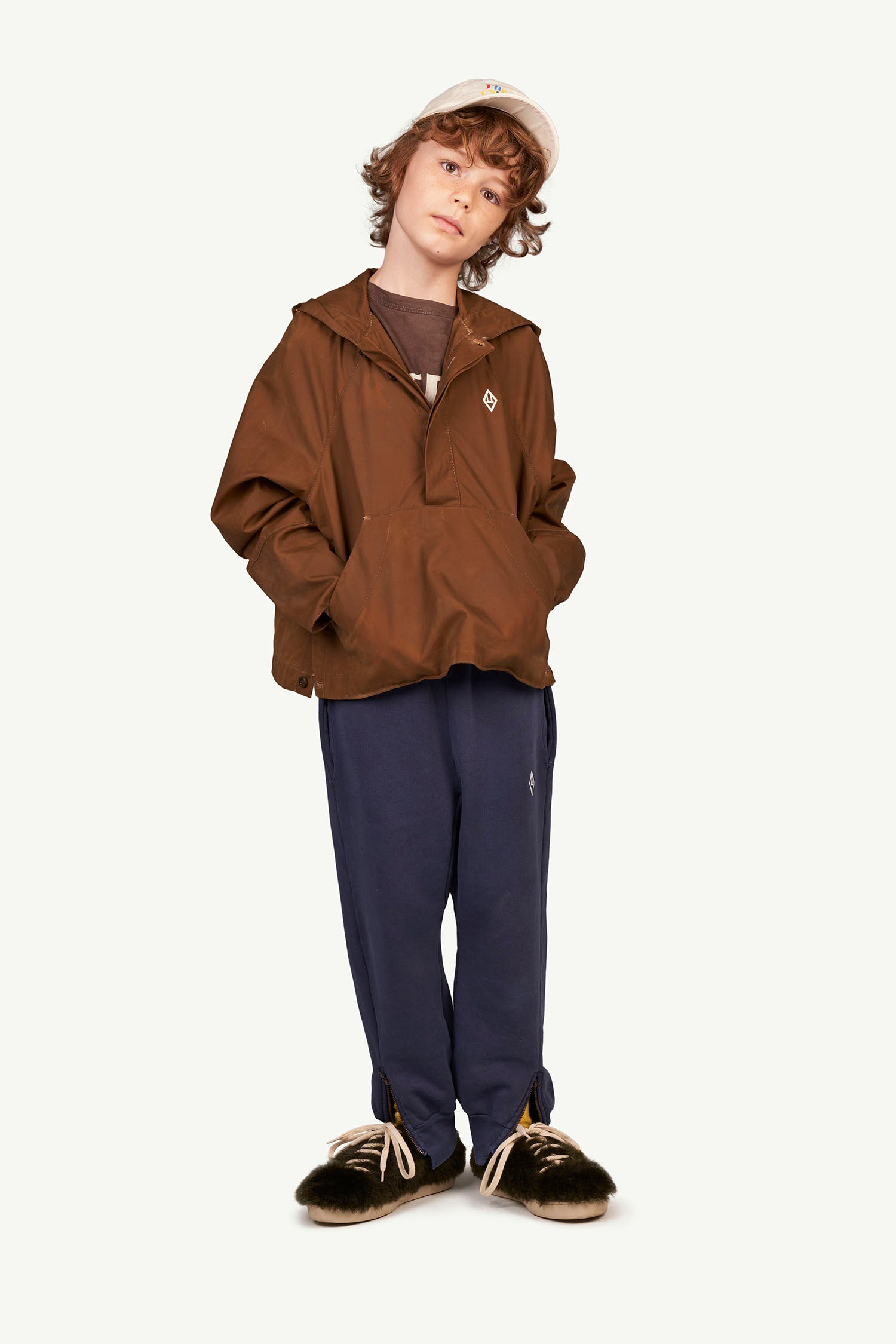 Girls Brown Logo Cotton Jacket