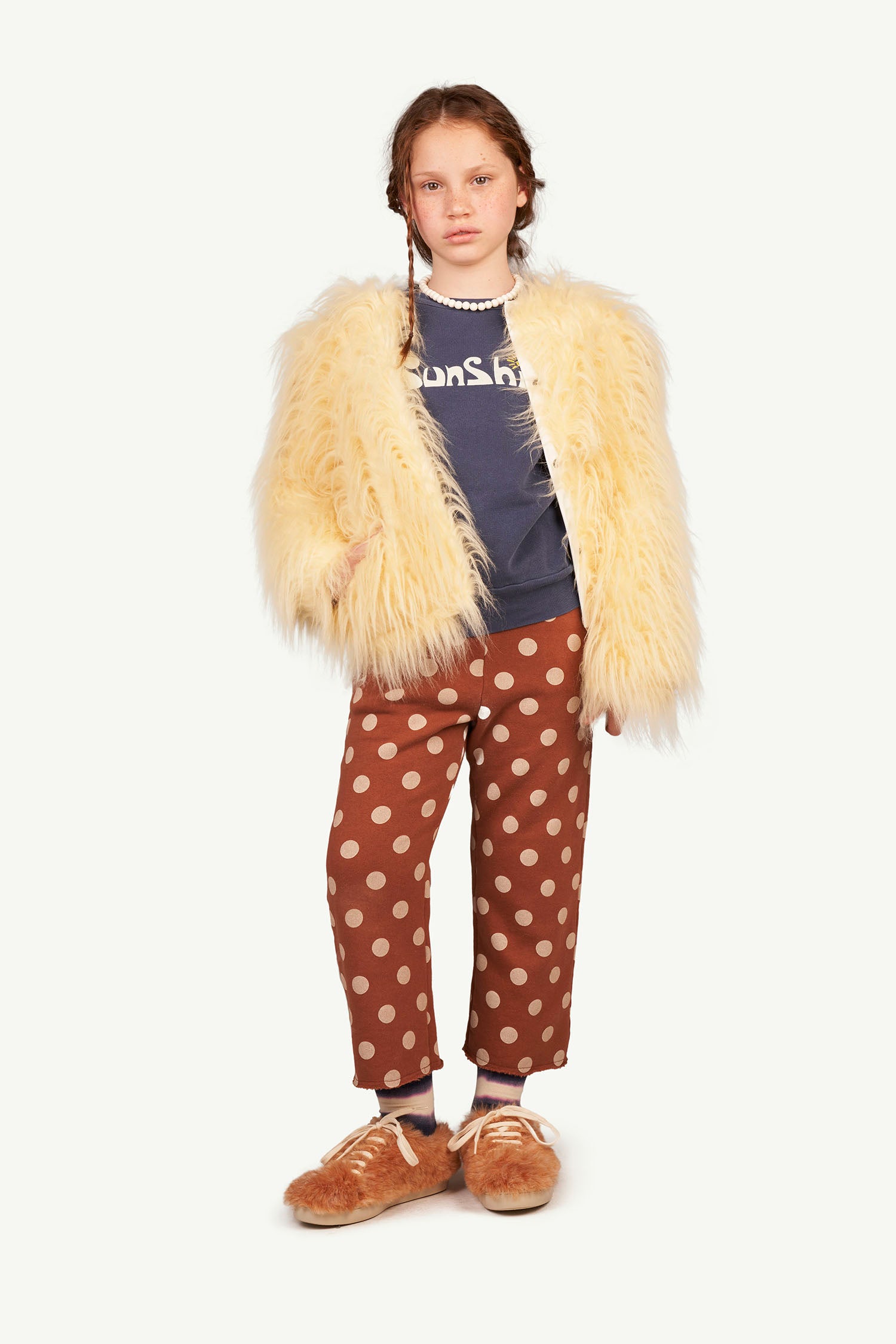Girls Beige Logo Jacket
