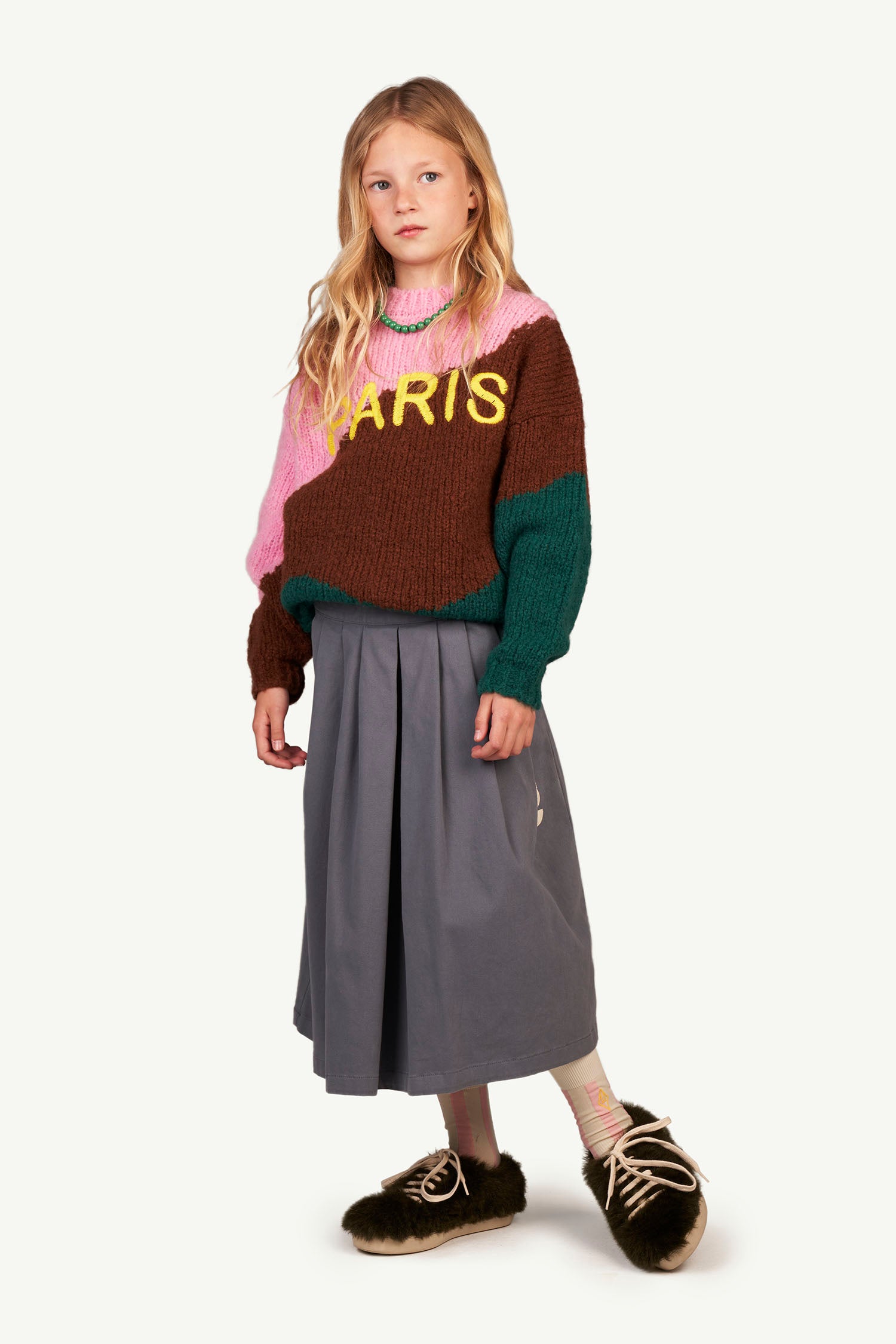 Girls Grey Logo Cotton Skirt