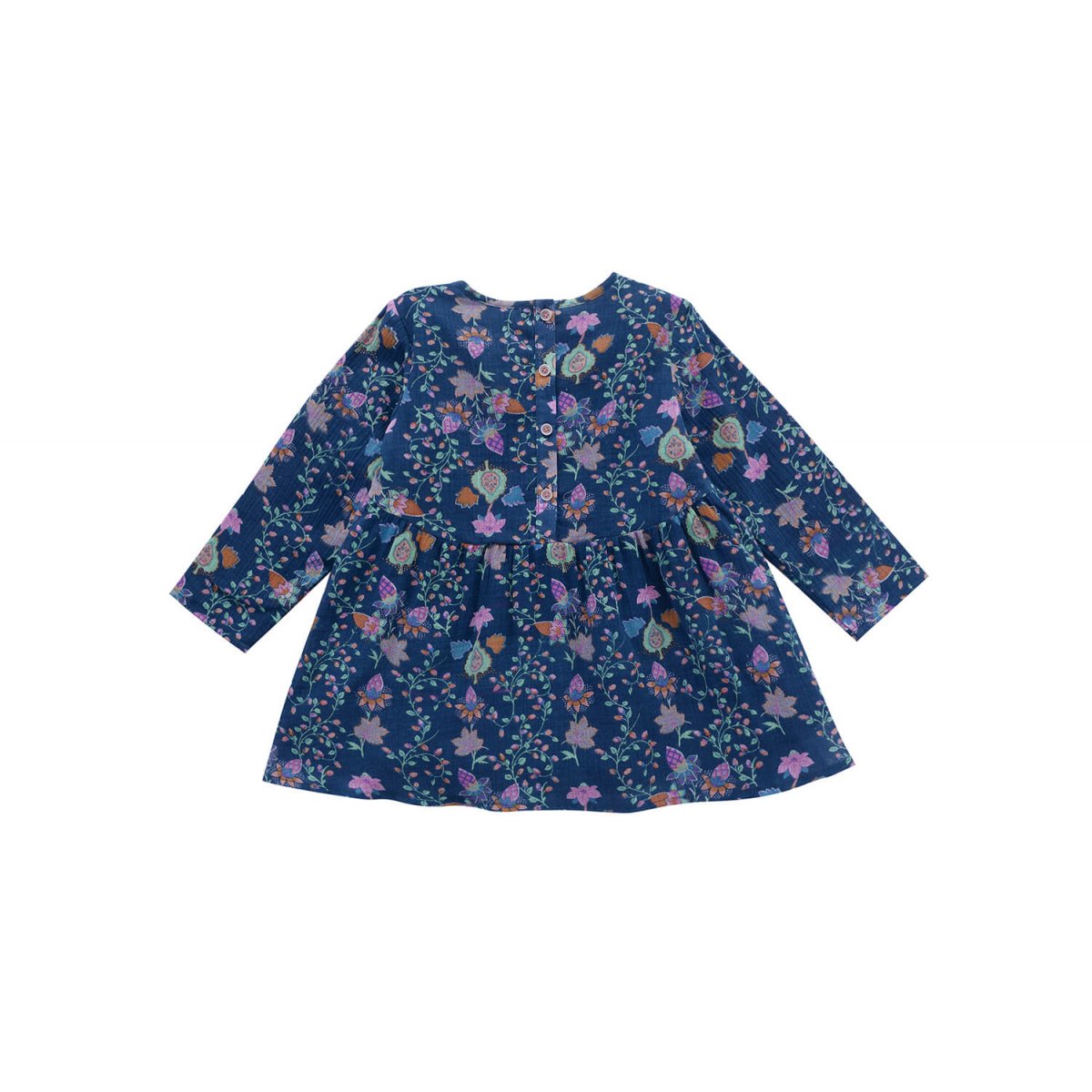 Girls Blue Pine Cone Cotton Dress
