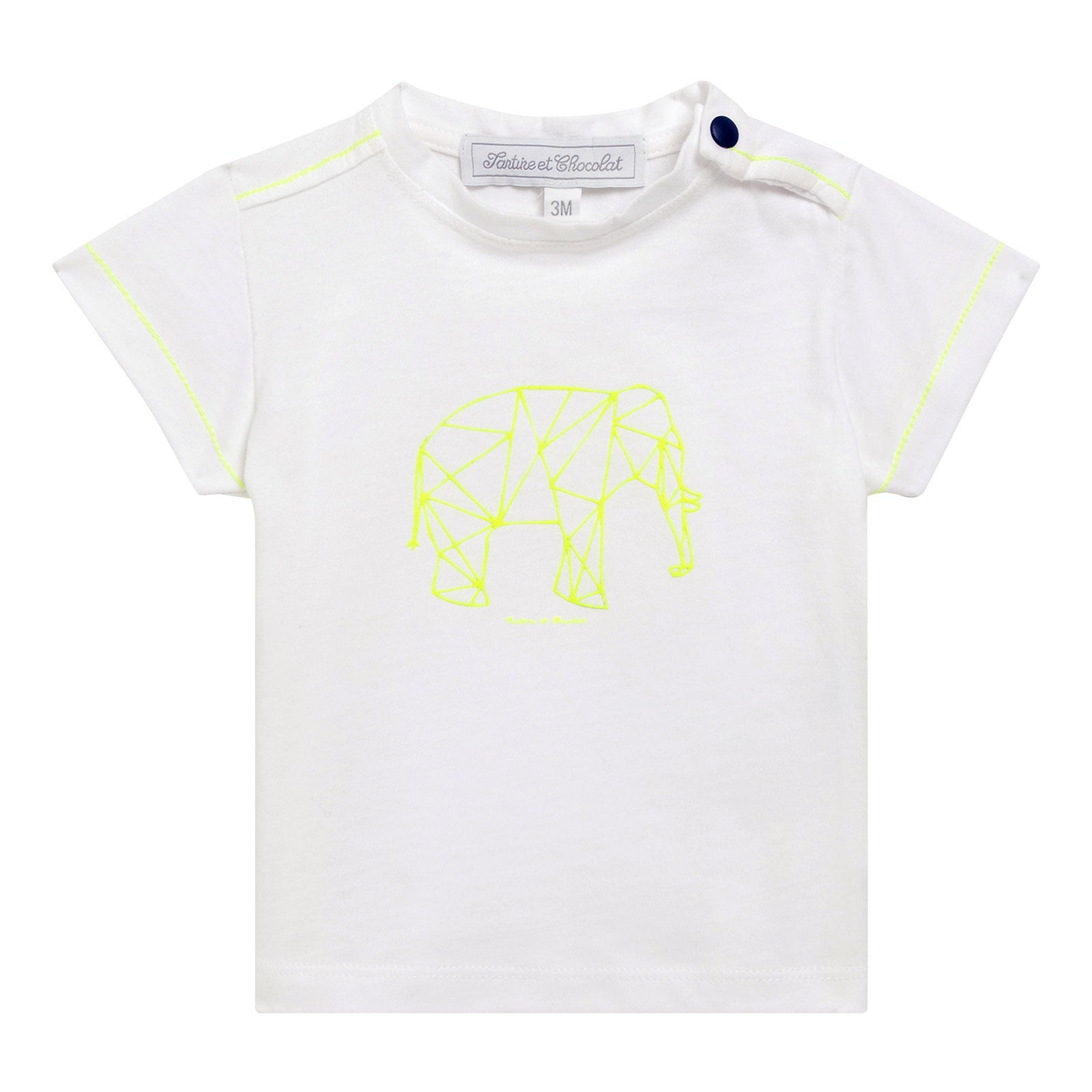 Baby Boys White Cotton Elephant Printed T-Shirt - CÉMAROSE | Children's Fashion Store