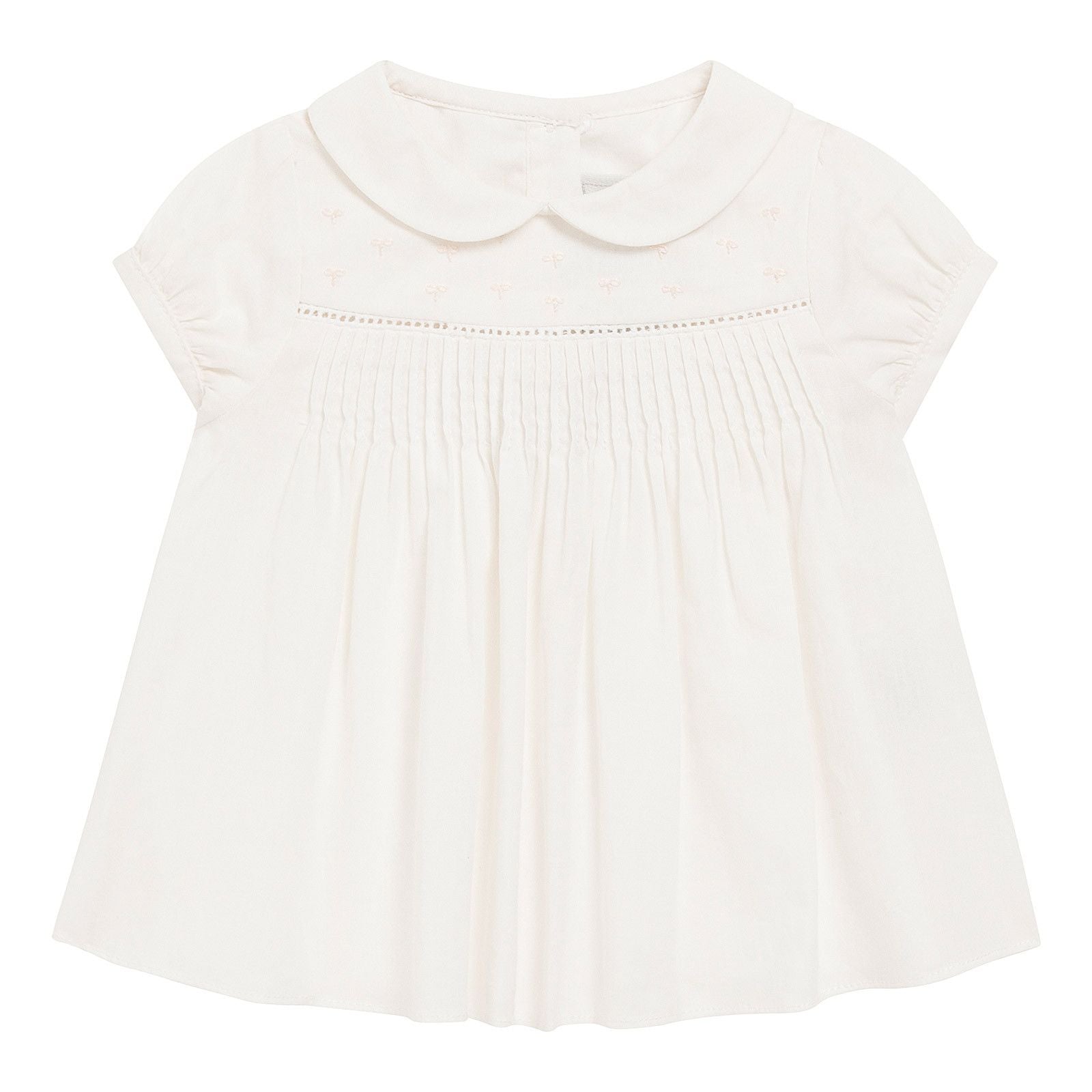Baby Girls White Cotton Peter Pan Collar Top - CÉMAROSE | Children's Fashion Store