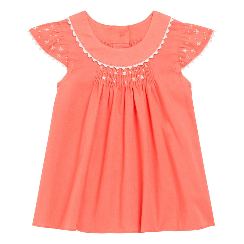 Baby Girls Red Cotton Star Printed Trims Dress - CÉMAROSE | Children's Fashion Store