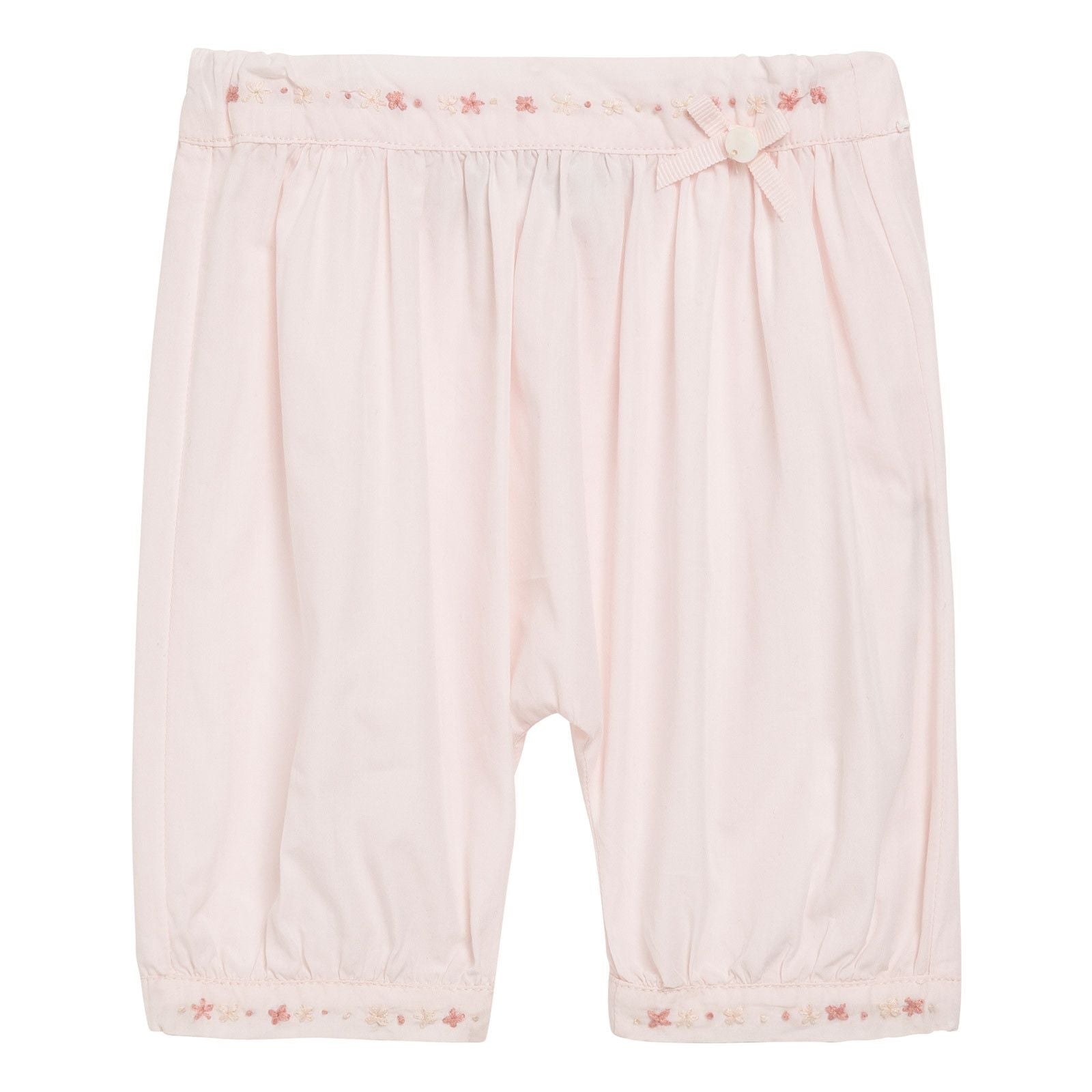 Baby Girls Light Pink Cotton Embroidered Trims Trousers - CÉMAROSE | Children's Fashion Store