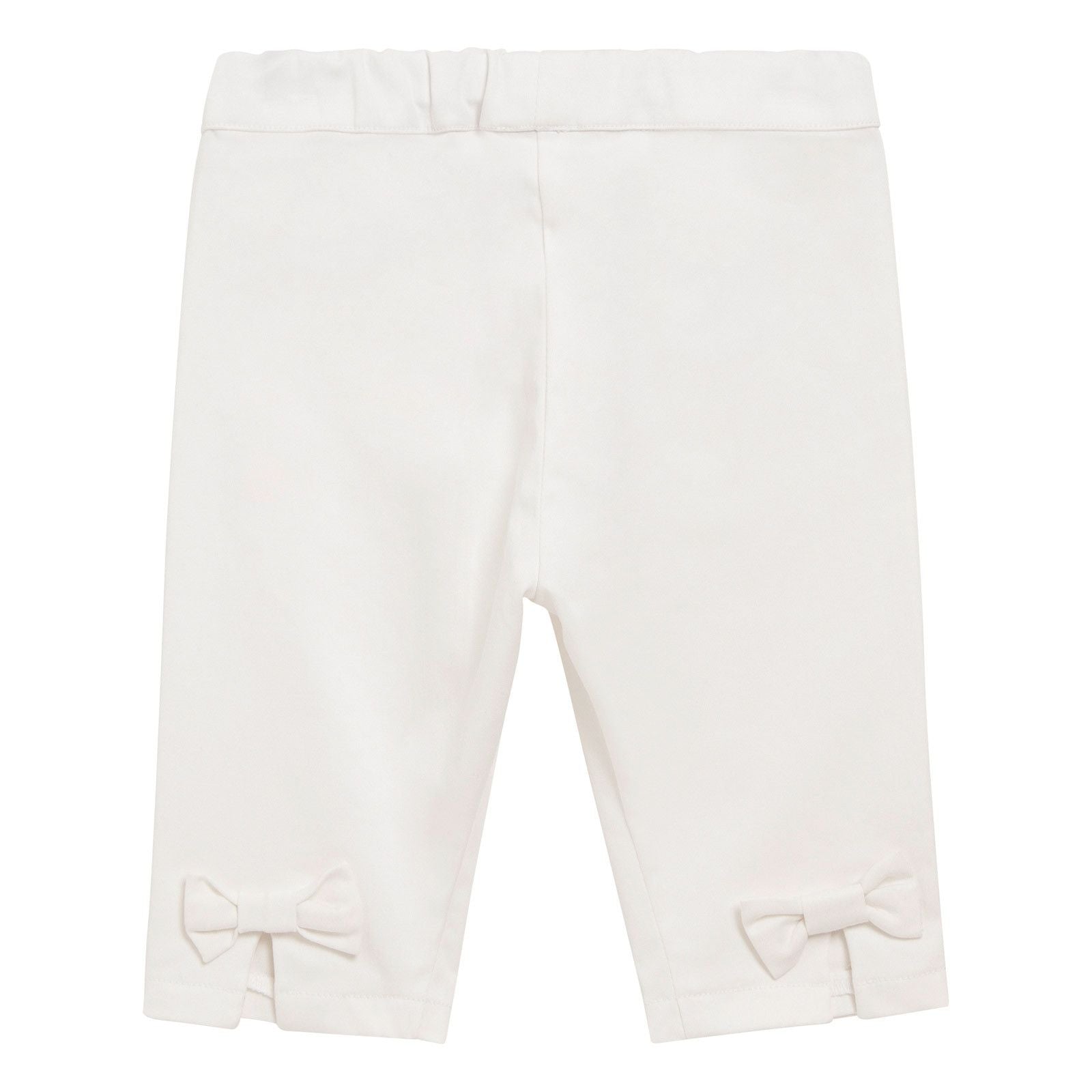 Baby Girls White Cotton Trousers With Patch Logo - CÉMAROSE | Children's Fashion Store - 2