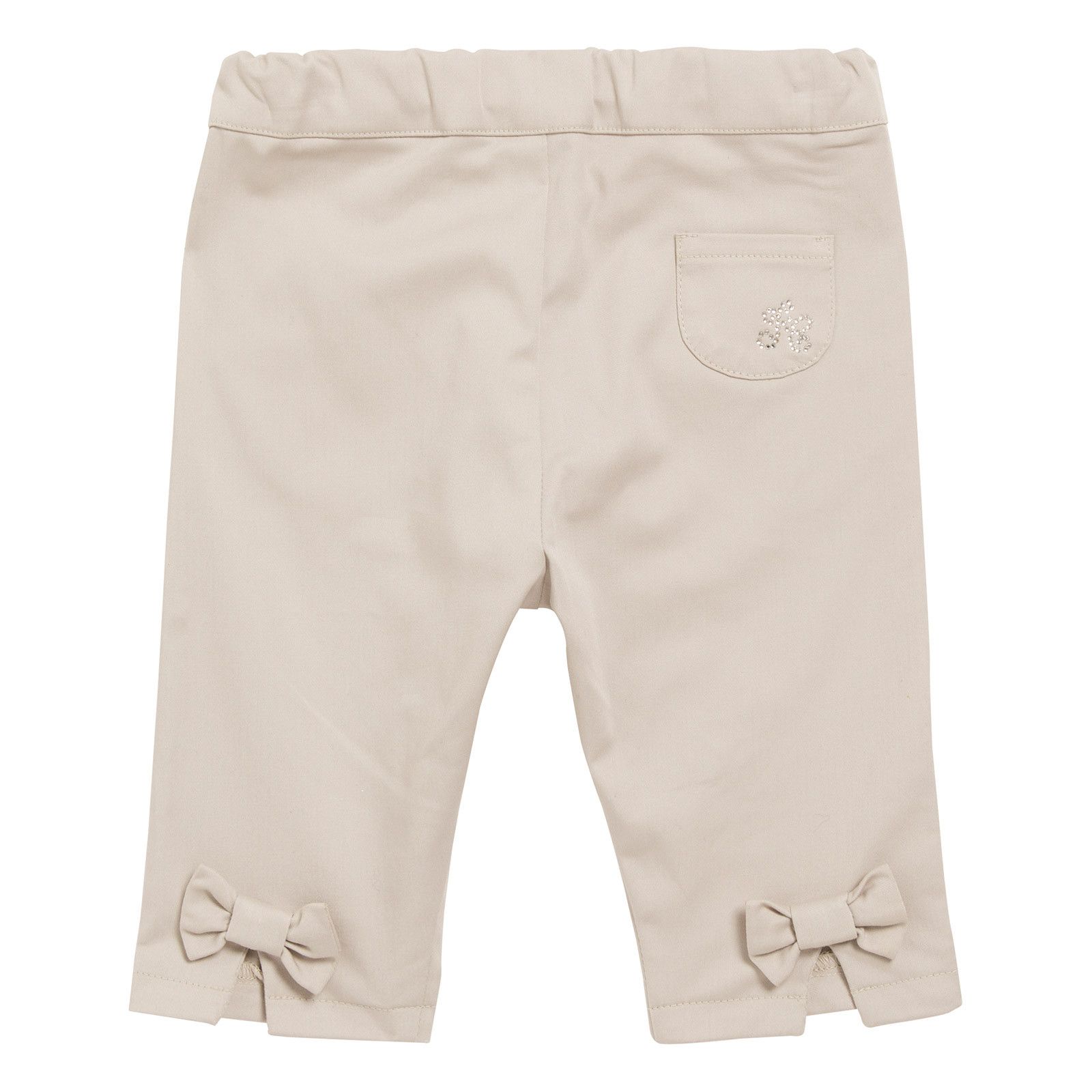 Baby Girls Beige Cotton Slant Pockets Trousers - CÉMAROSE | Children's Fashion Store - 2