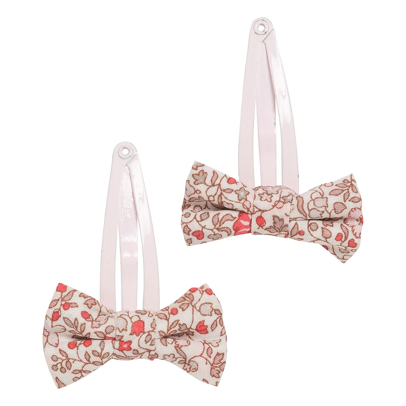 Girls Light Red Floral Printed Bow Trims Hair Clip - CÉMAROSE | Children's Fashion Store
