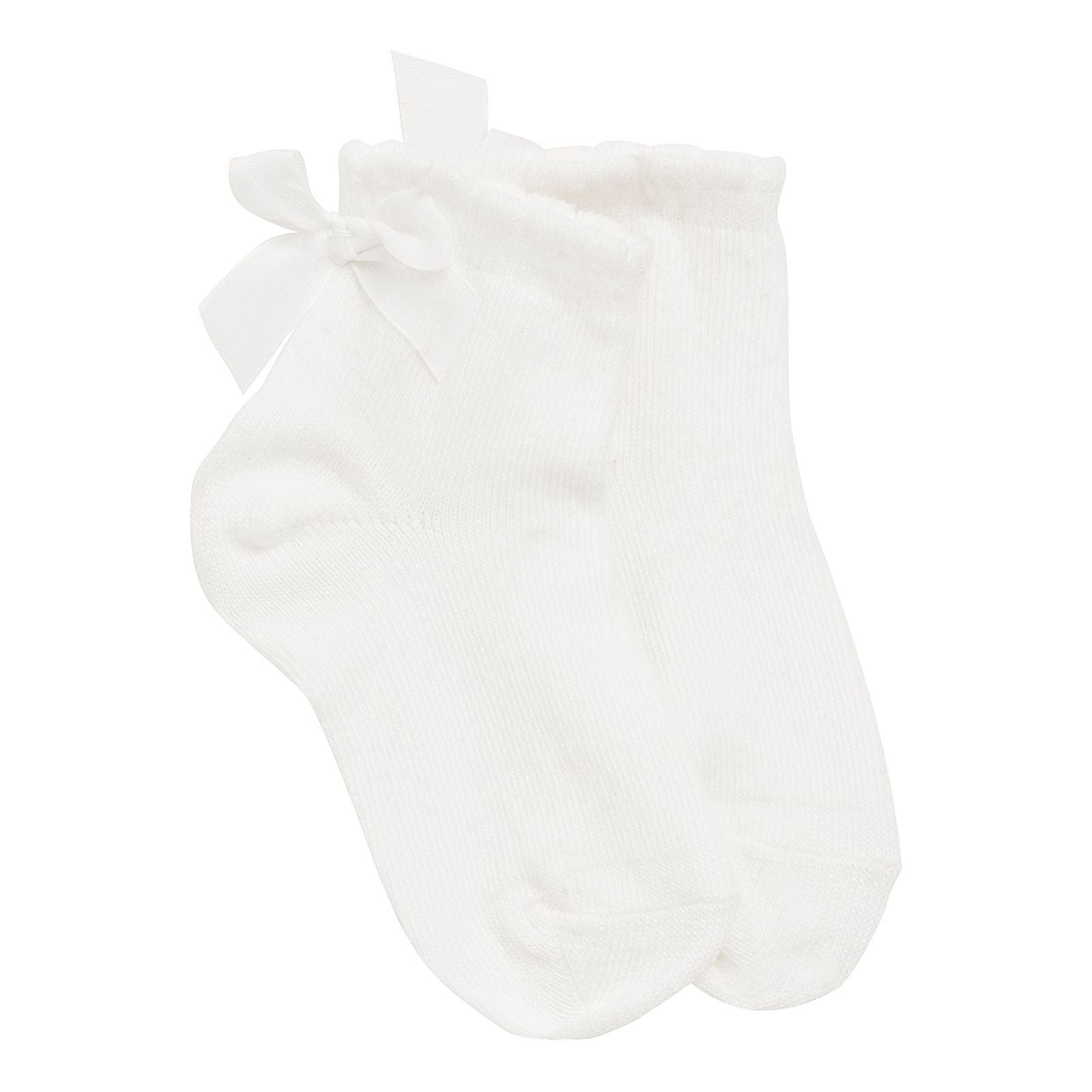 Baby Girls White Bow Trims Short Socks - CÉMAROSE | Children's Fashion Store