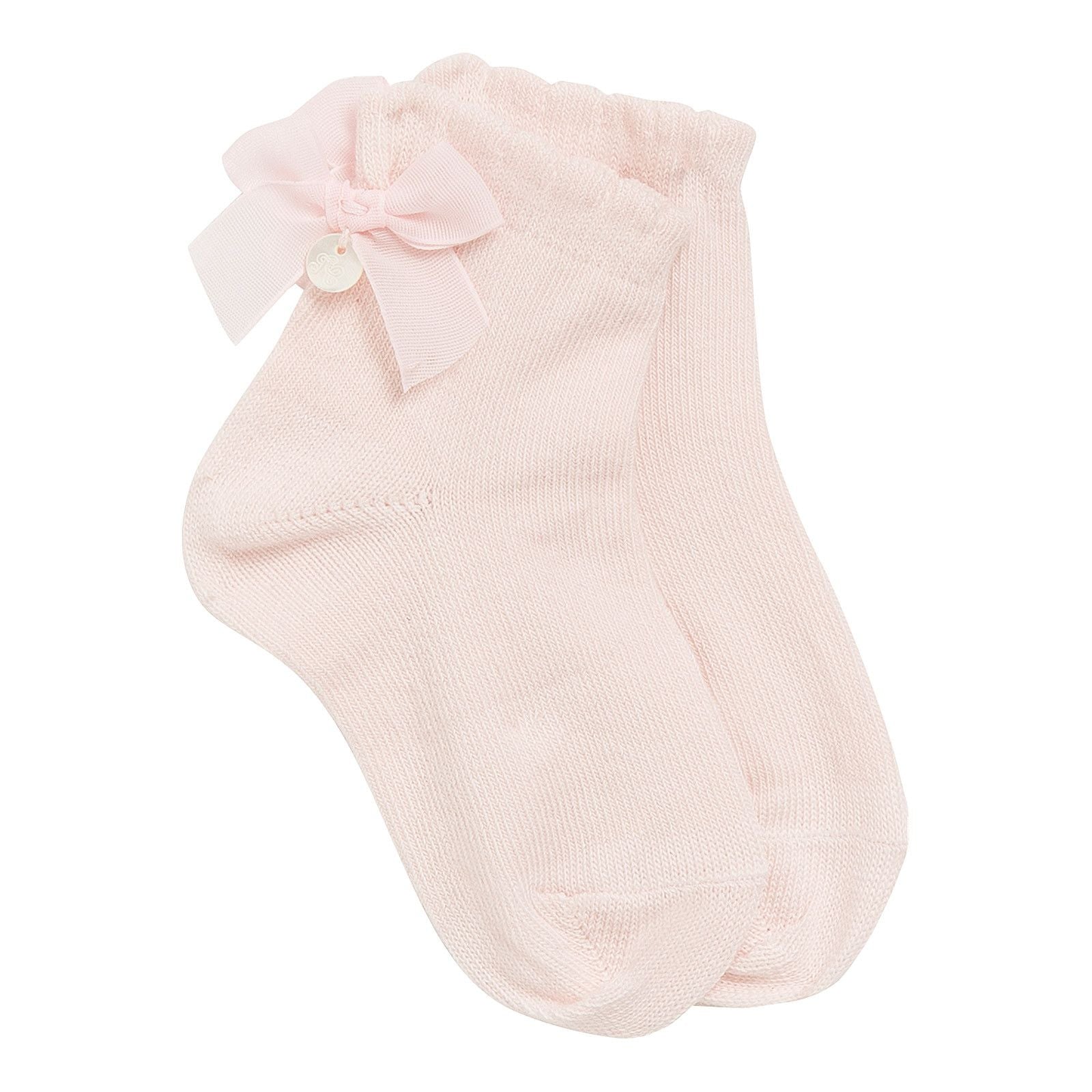 Baby Girls Light Pink Bow Trims Short Socks - CÉMAROSE | Children's Fashion Store