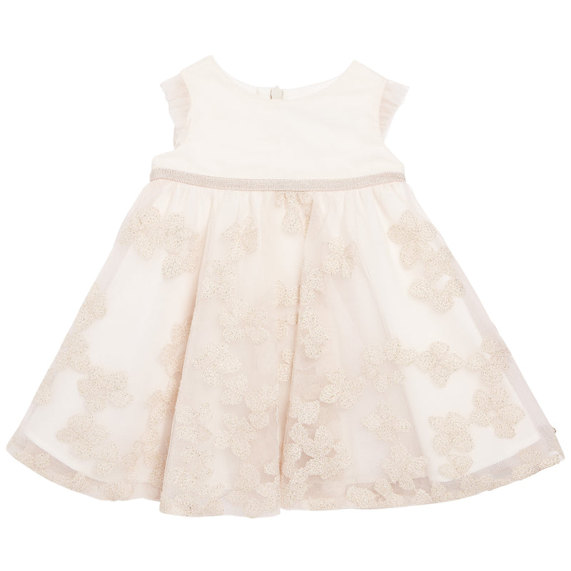 Baby Girls Pink Embroidered Trims Chiffon Wool Dress - CÉMAROSE | Children's Fashion Store - 1