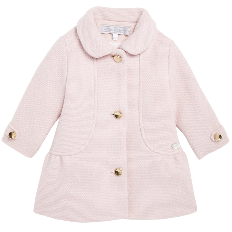 Baby Girls Pink Wool Coat - CÉMAROSE | Children's Fashion Store