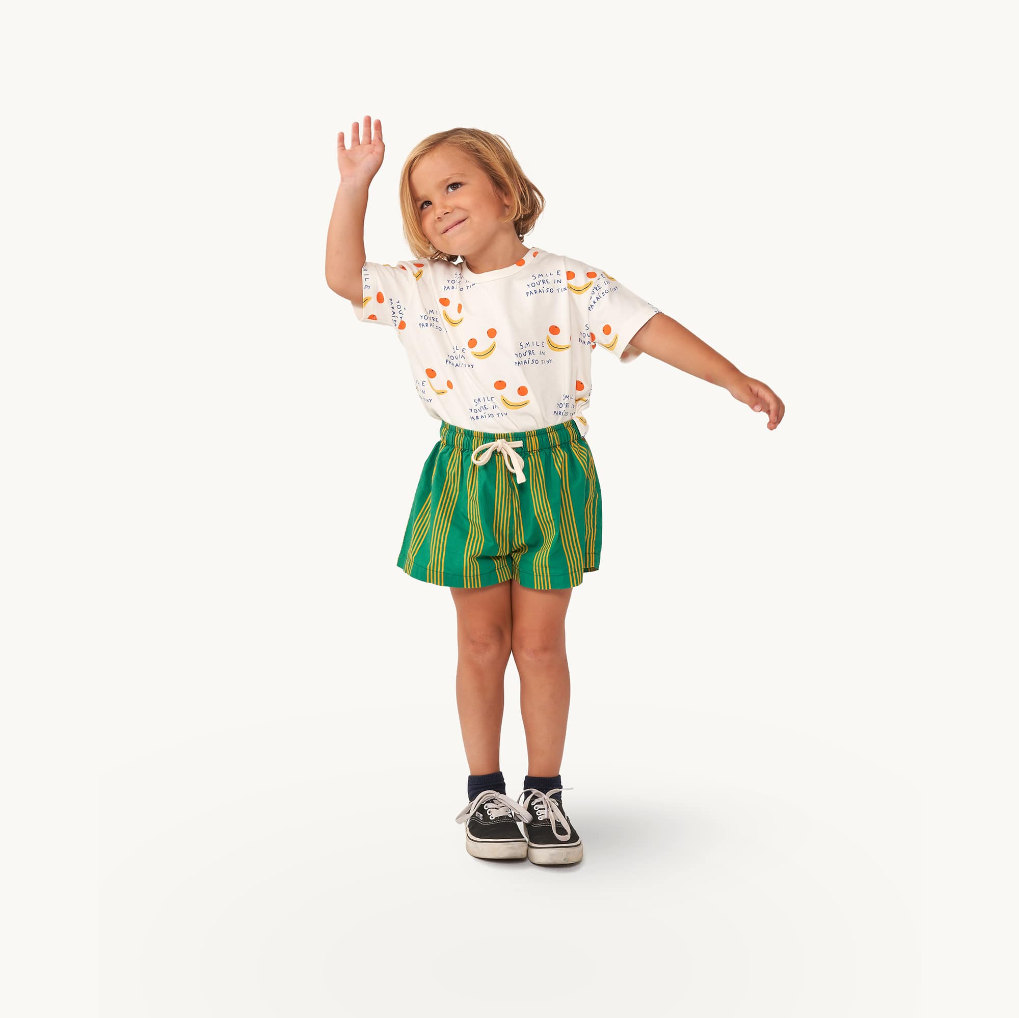 Boys & Girls White Smile Cotton T-Shirt