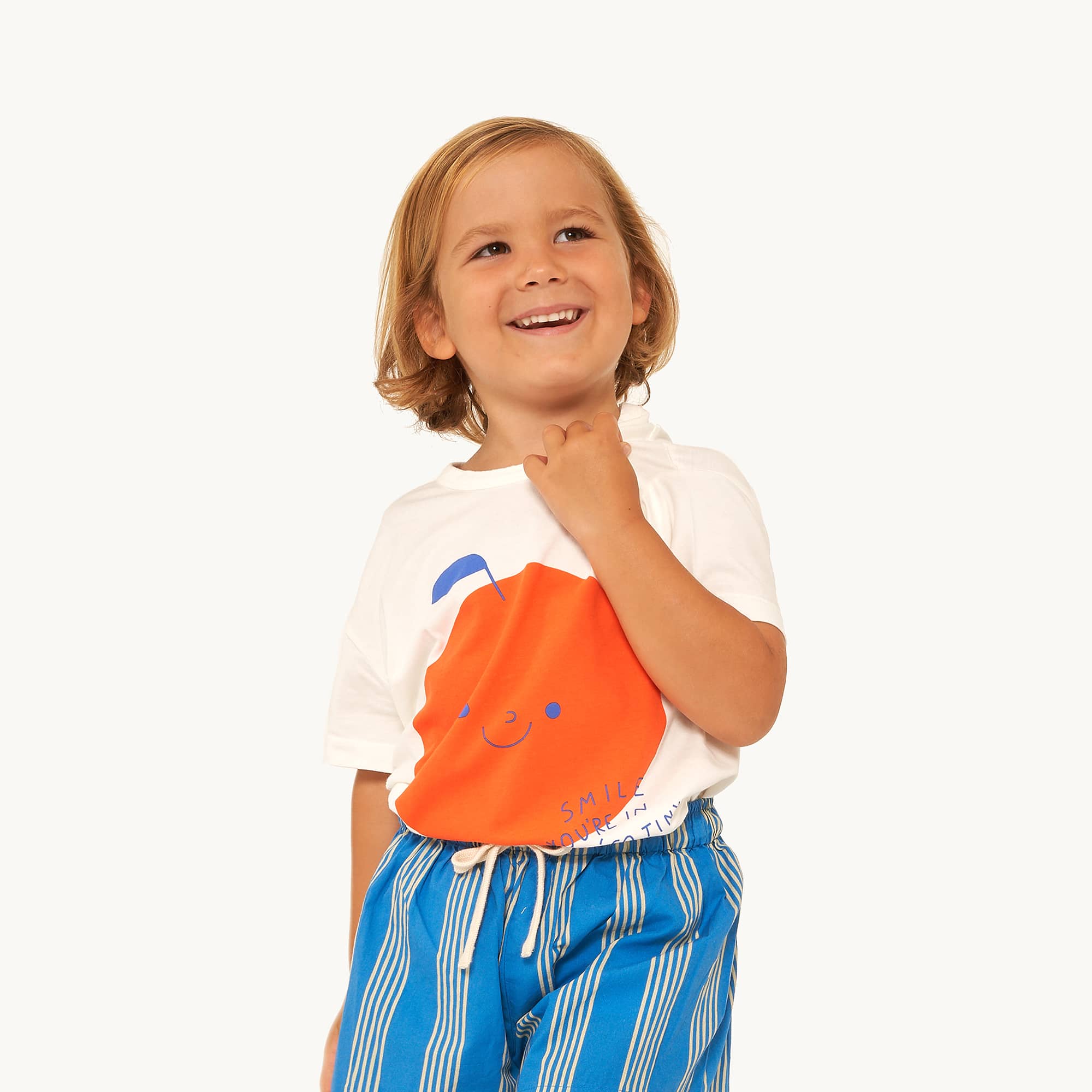 Boys & Girls White Printed Cotton T-Shirt