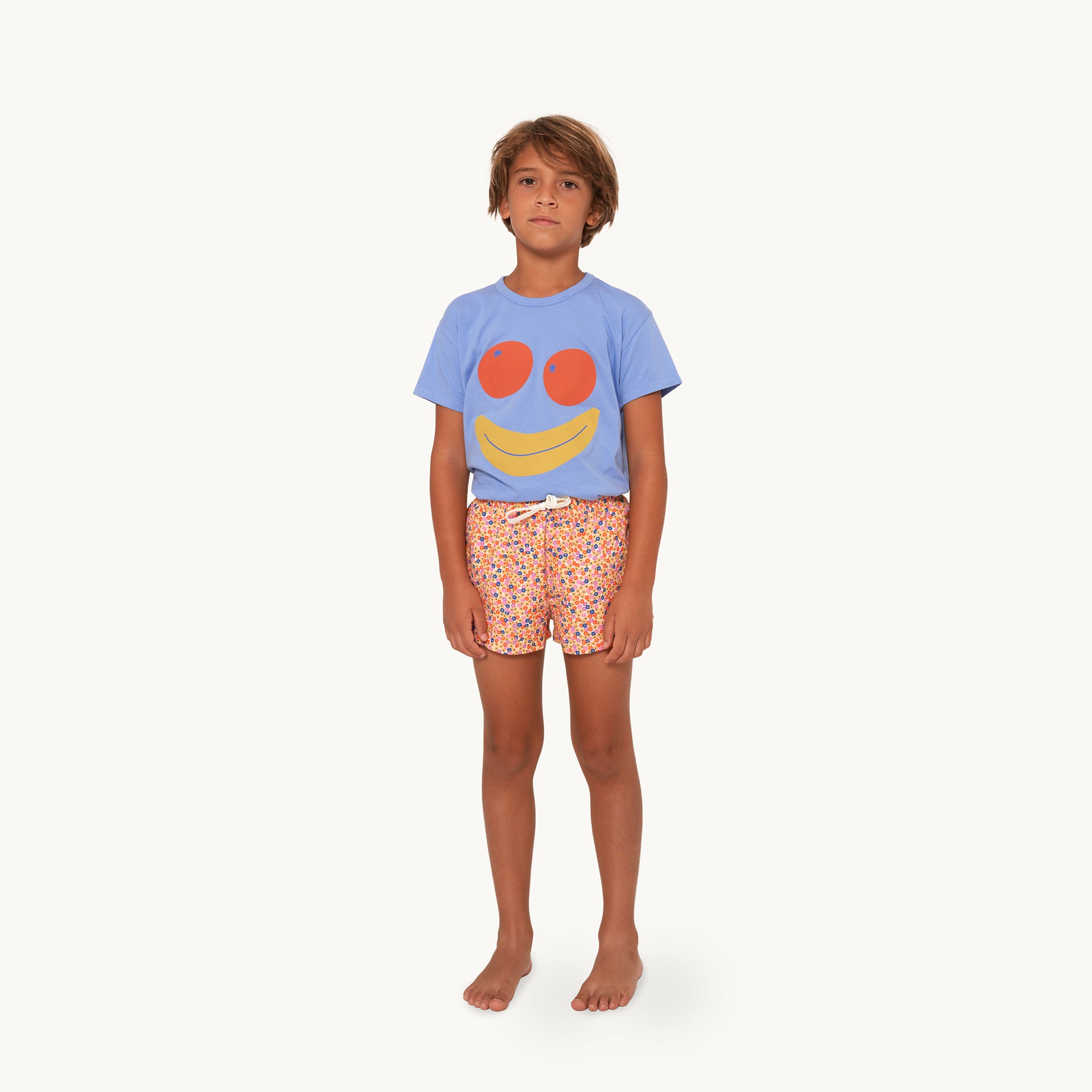 Boys & Girls Blue Printed Cotton T-Shirt