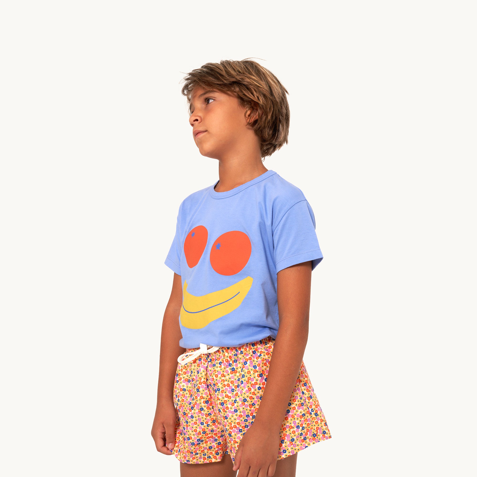 Boys & Girls Blue Printed Cotton T-Shirt