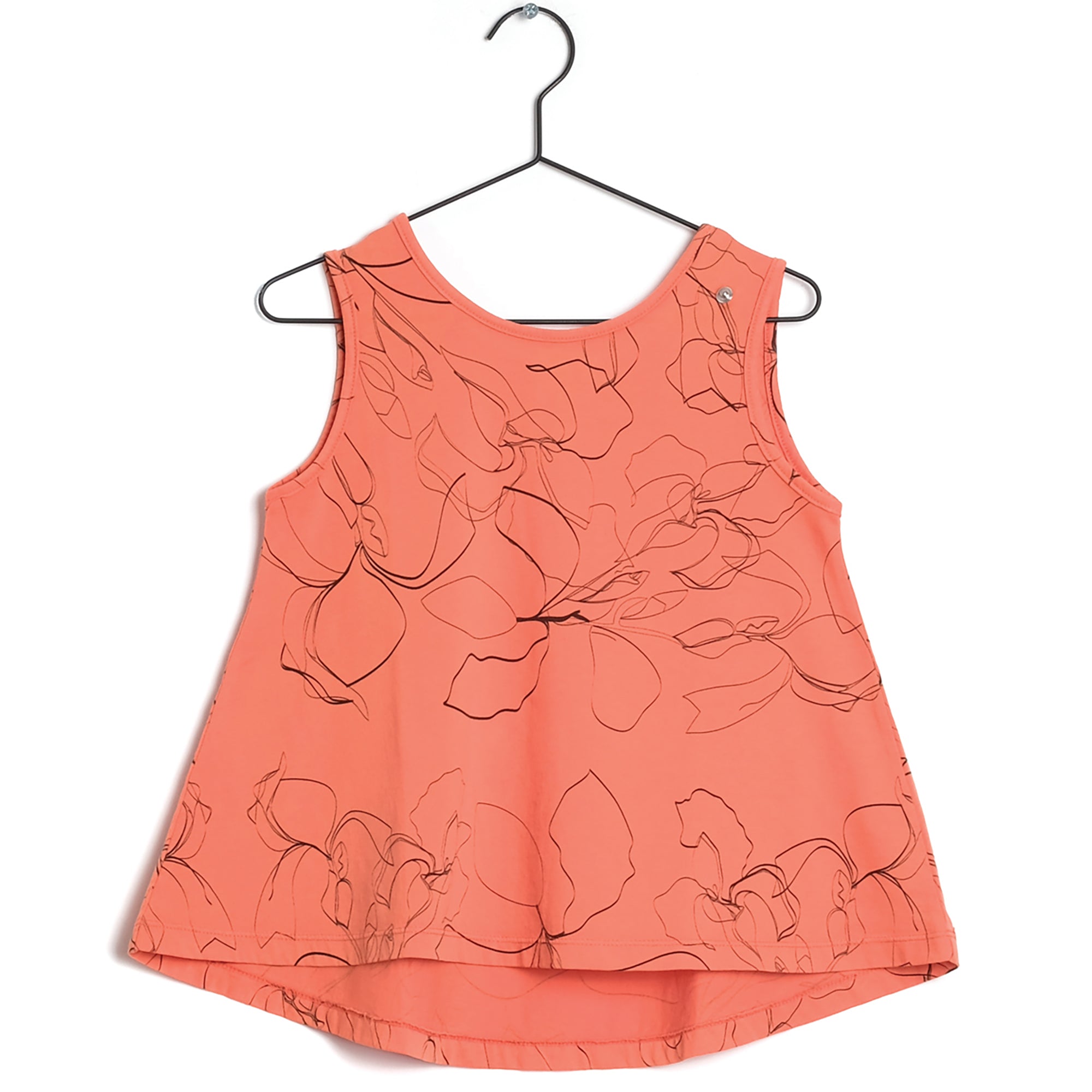 Girls Orange Cotton T-shirt