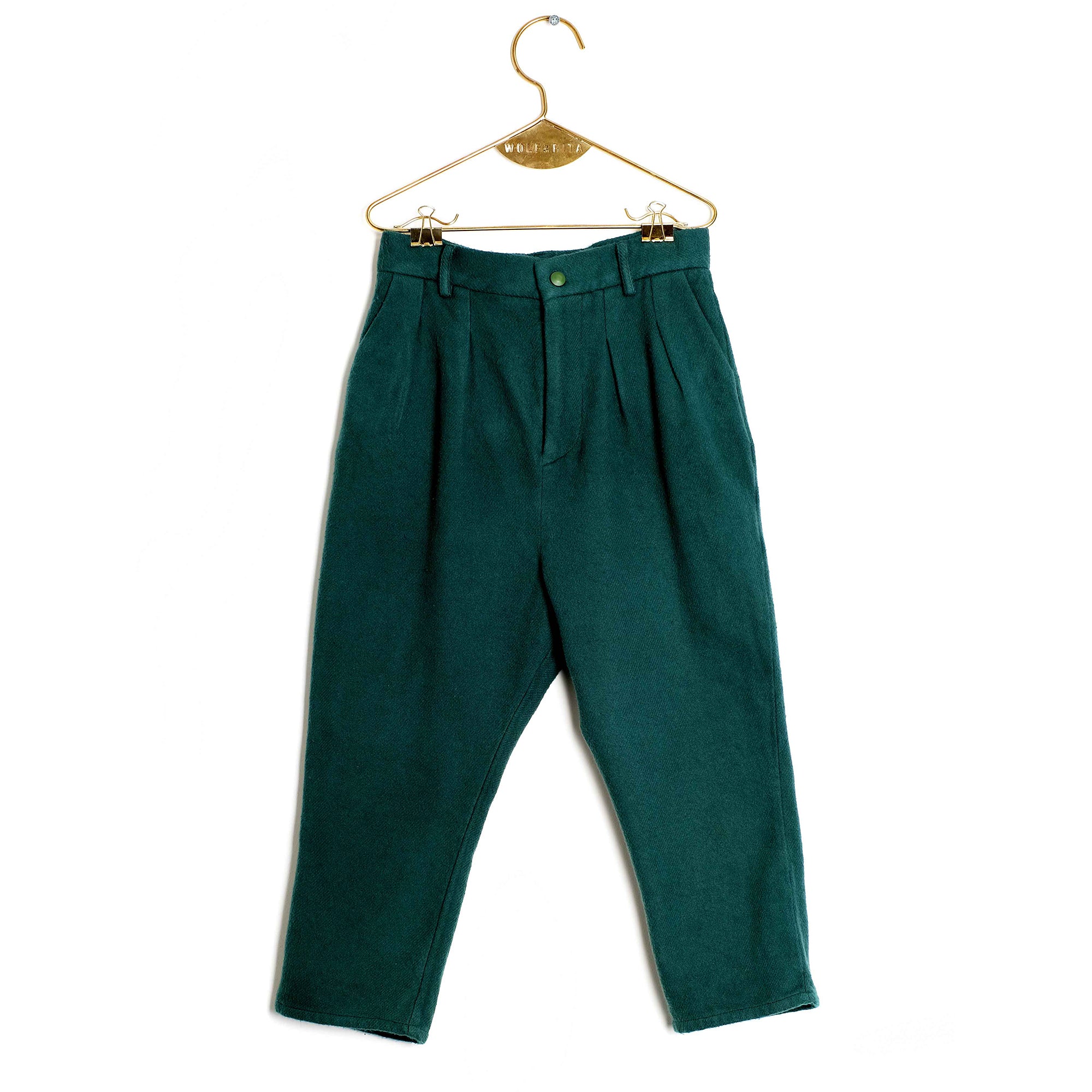Boys & Girls Ander Green Cotton Trousers