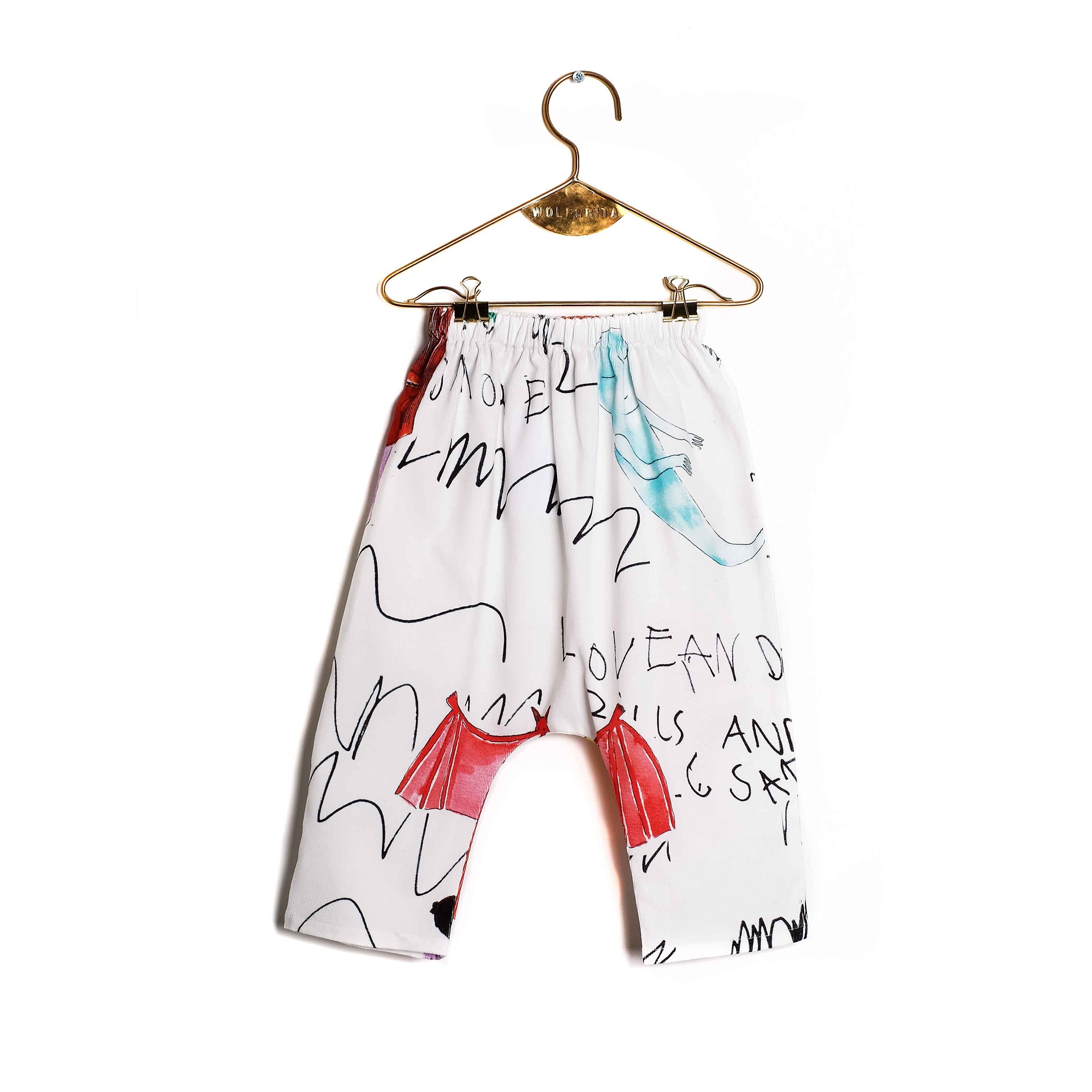 Baby Girls White Printed Trousers