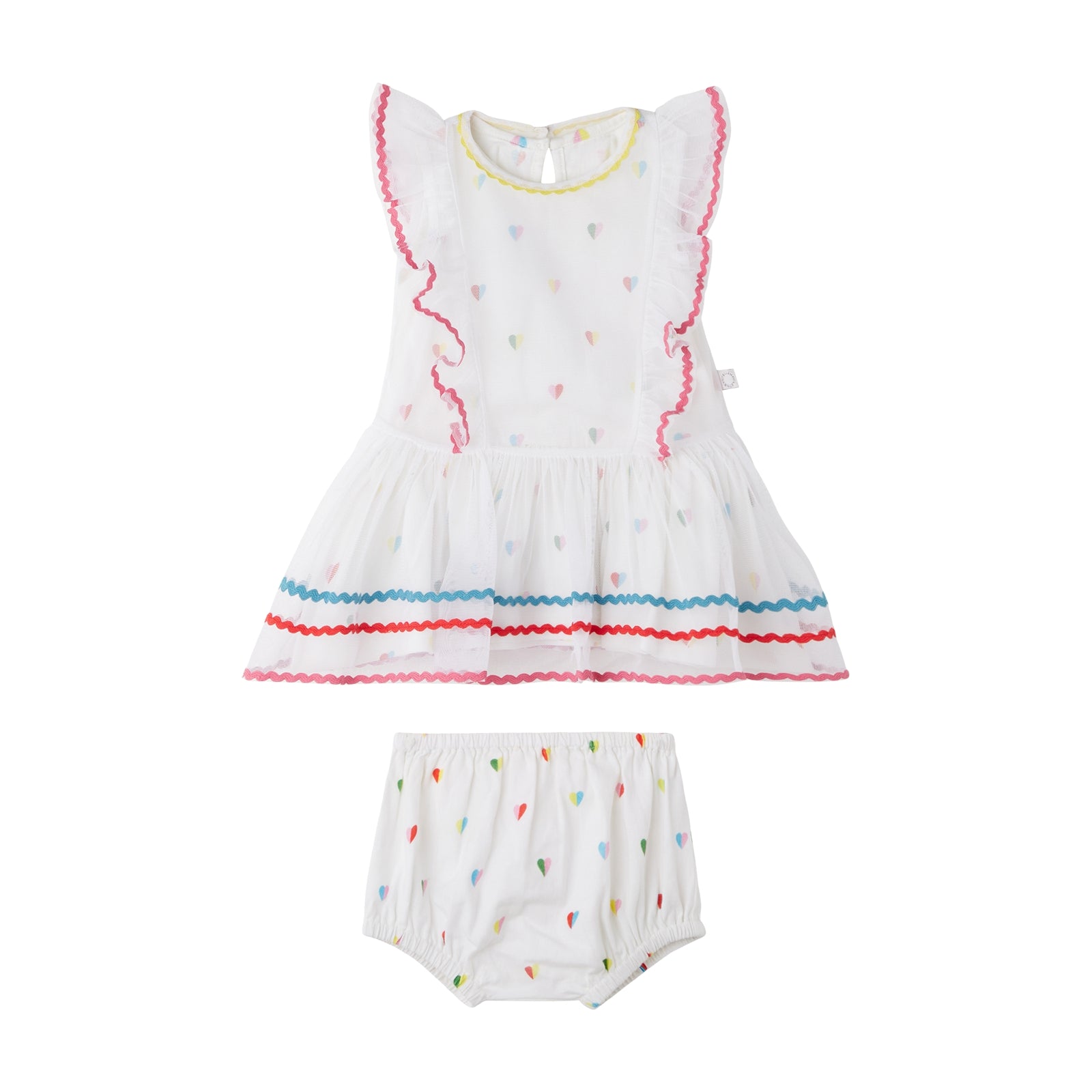 Baby Girls White Heart Dress Set