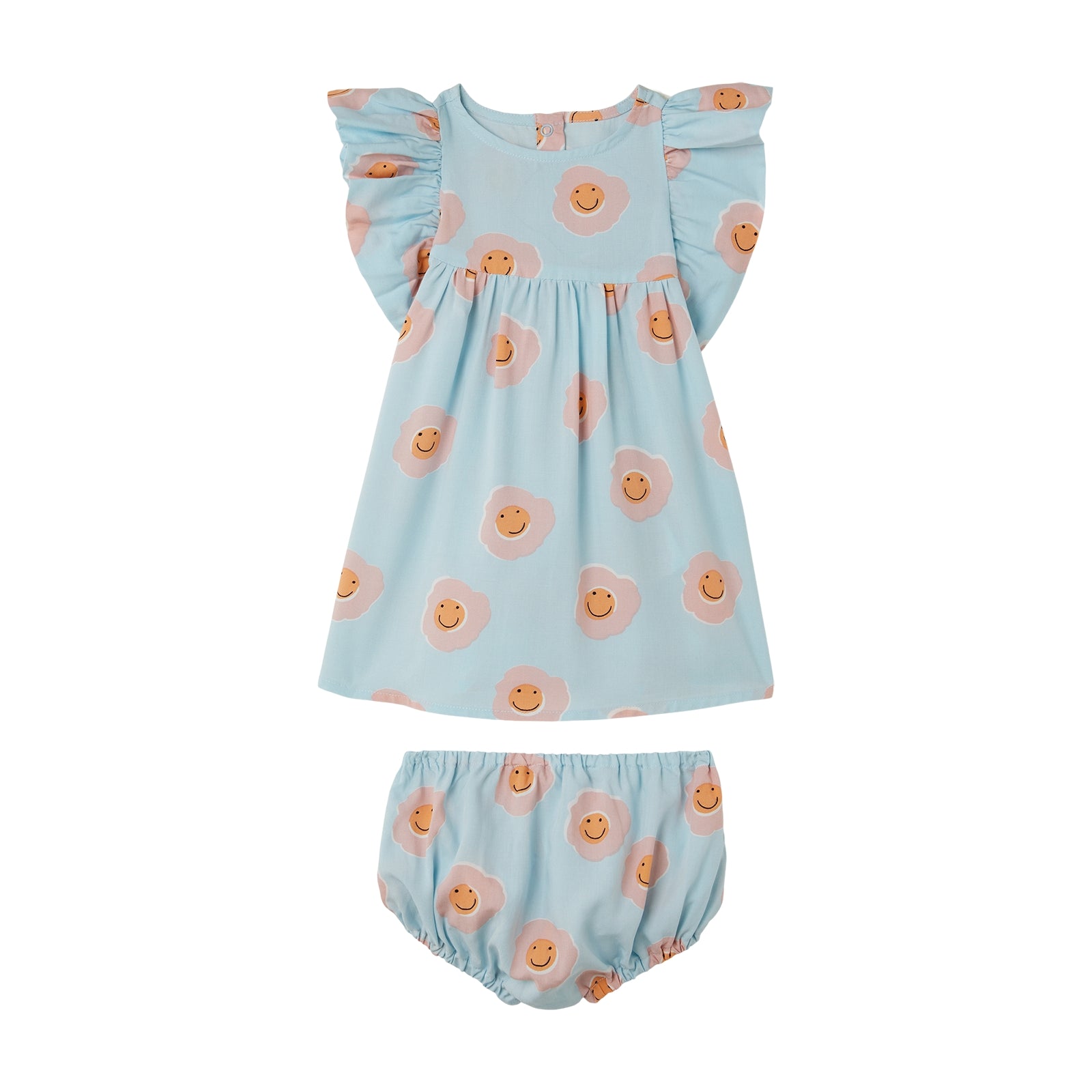 Baby Girls Blue Smile Dress Set