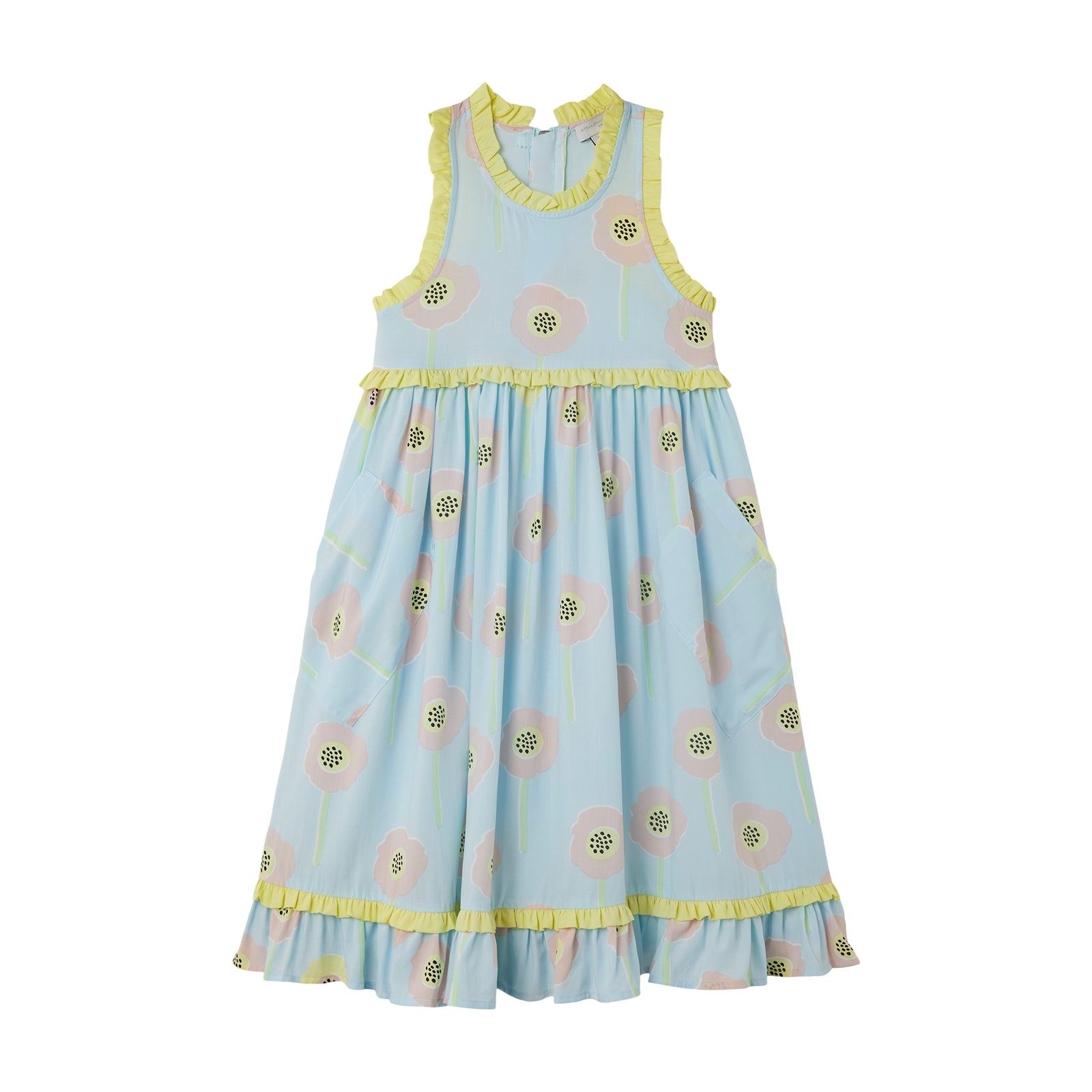 Girls Light Blue Flowers Dress