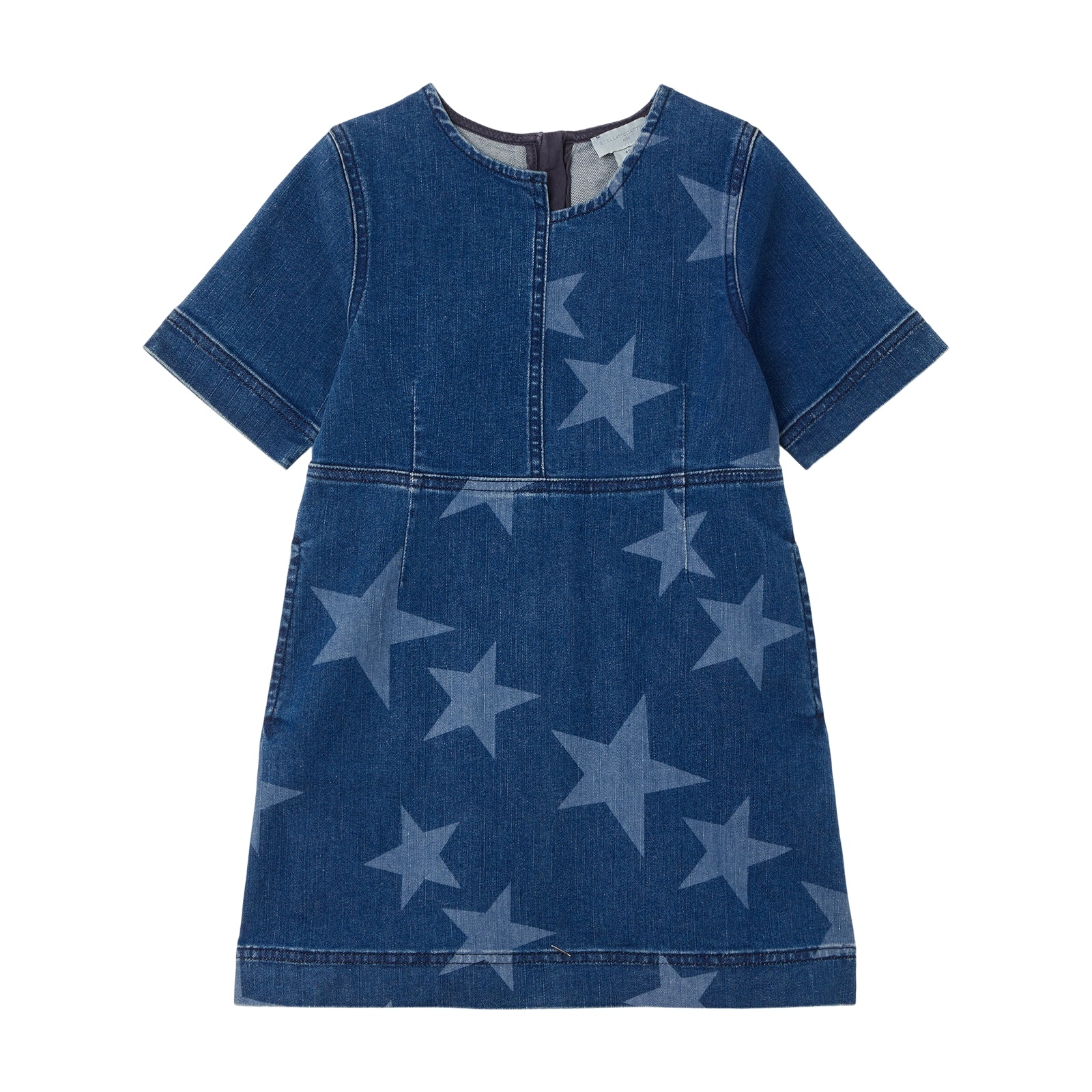 Girls Blue Stars Denim Dress