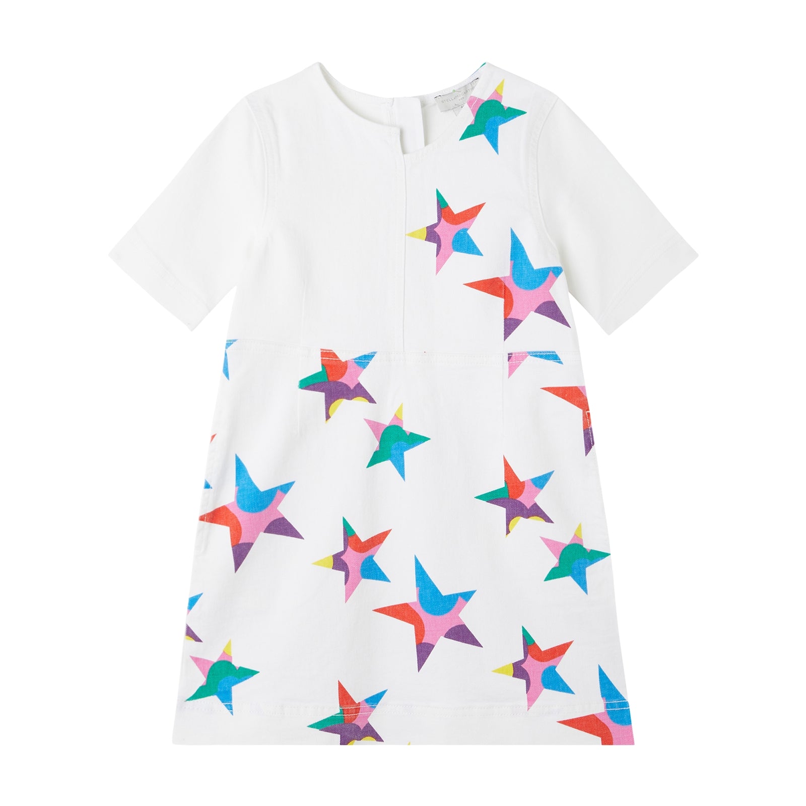 Girls White Star Cotton Dress